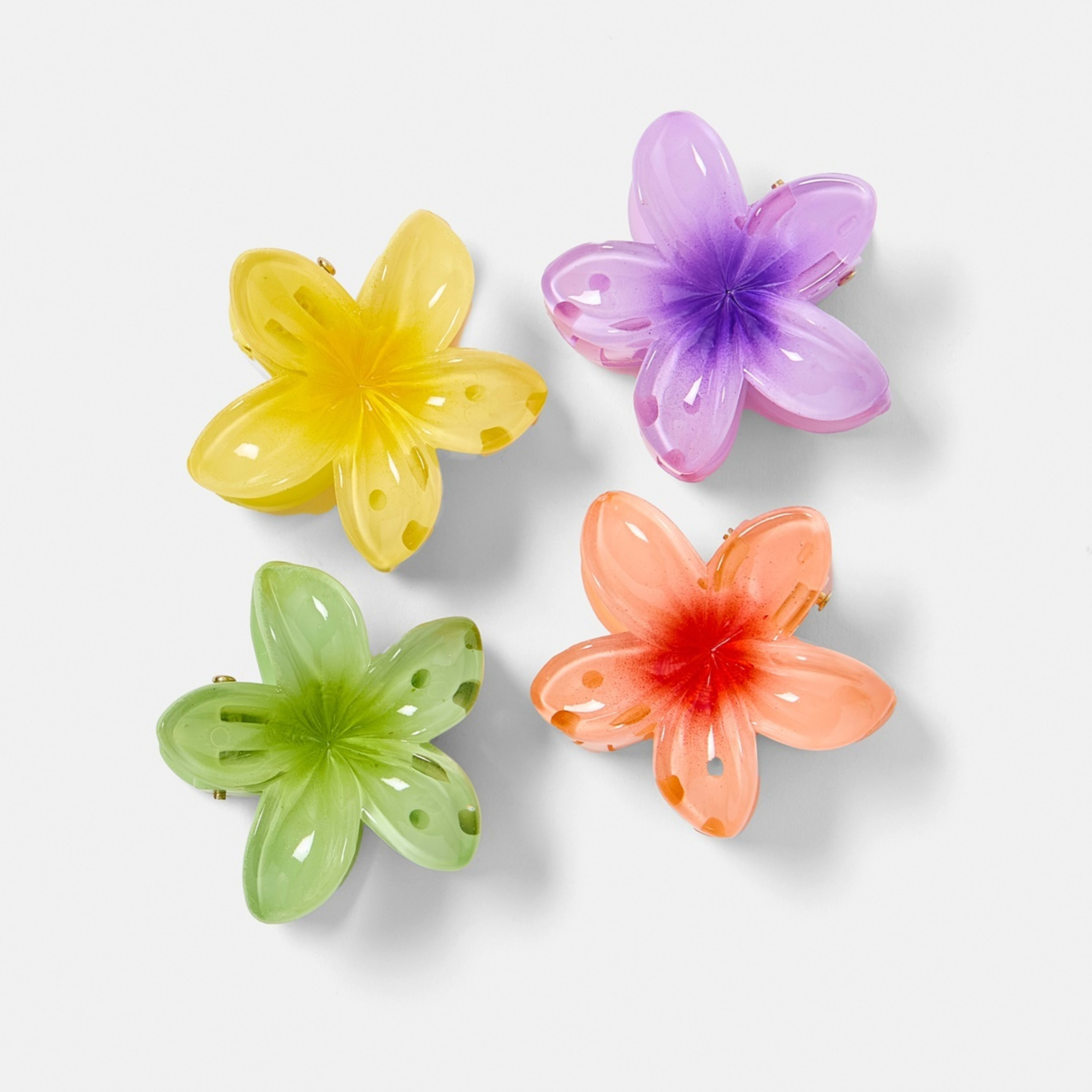 1 4 Pack Mini Frangipani Claw Hair Clip