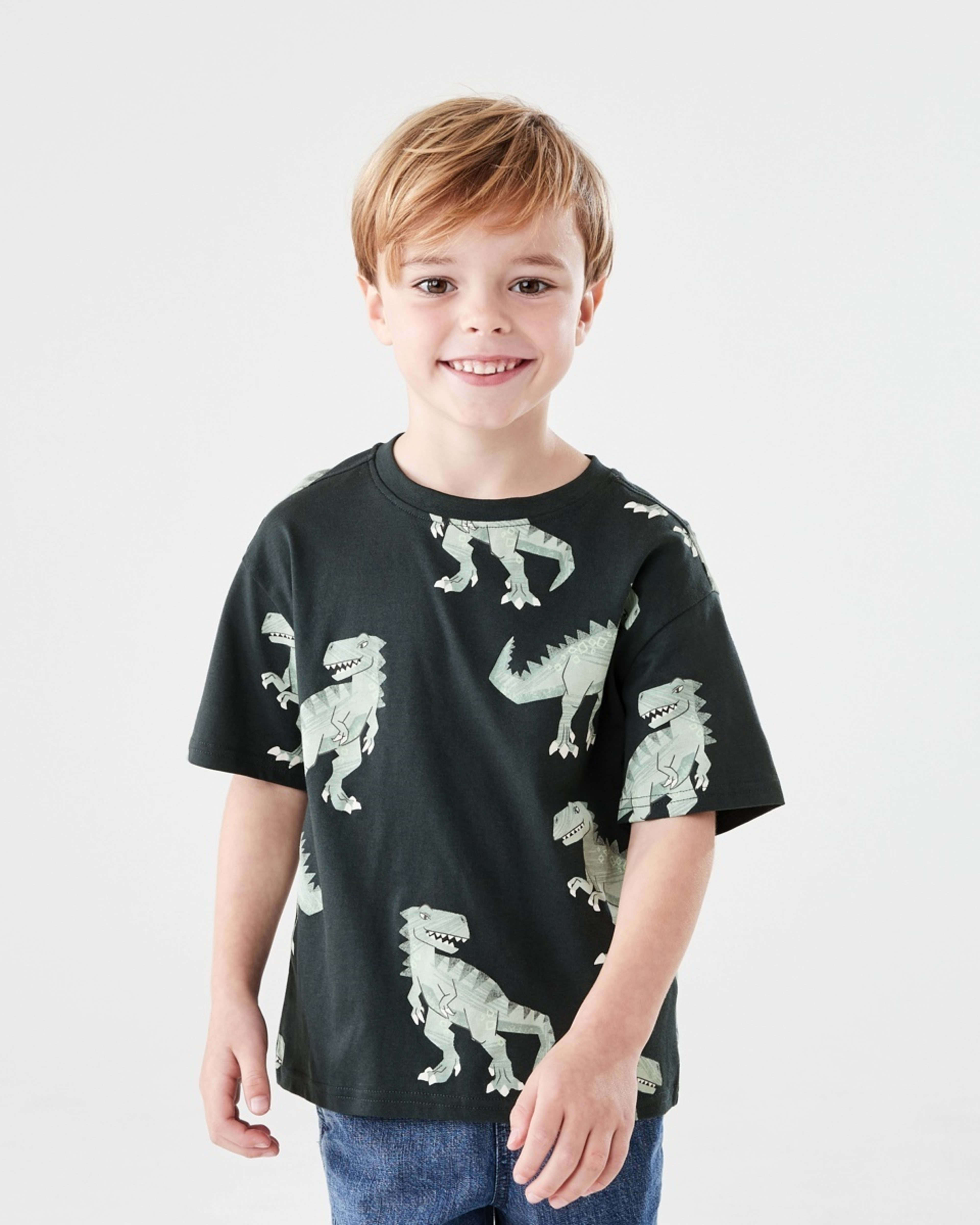 1 All Over Print T-shirt DINO DUDES WOODLAND GREY, 1 of 6