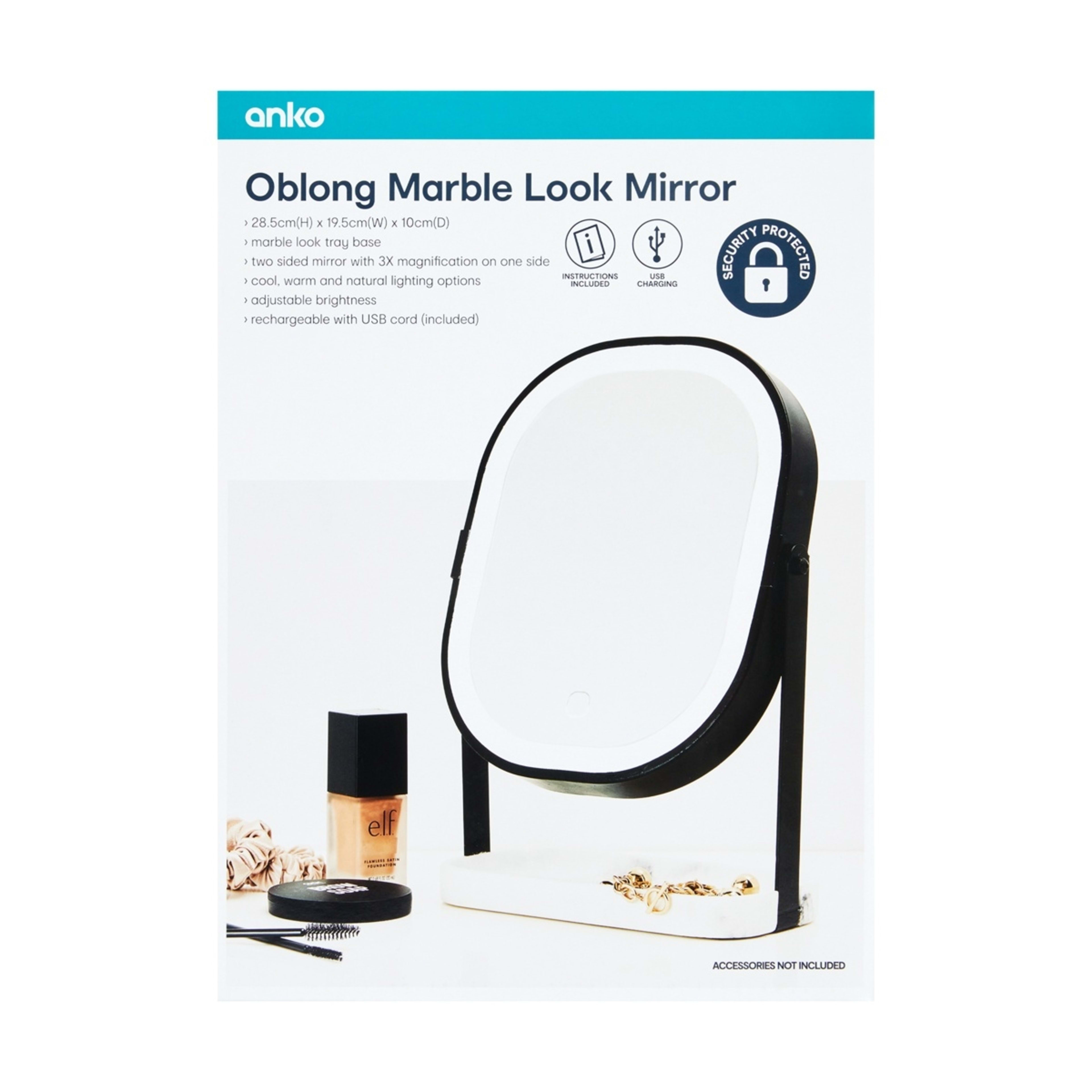 10 Oblong Marble Look Mirror, 10 of 10