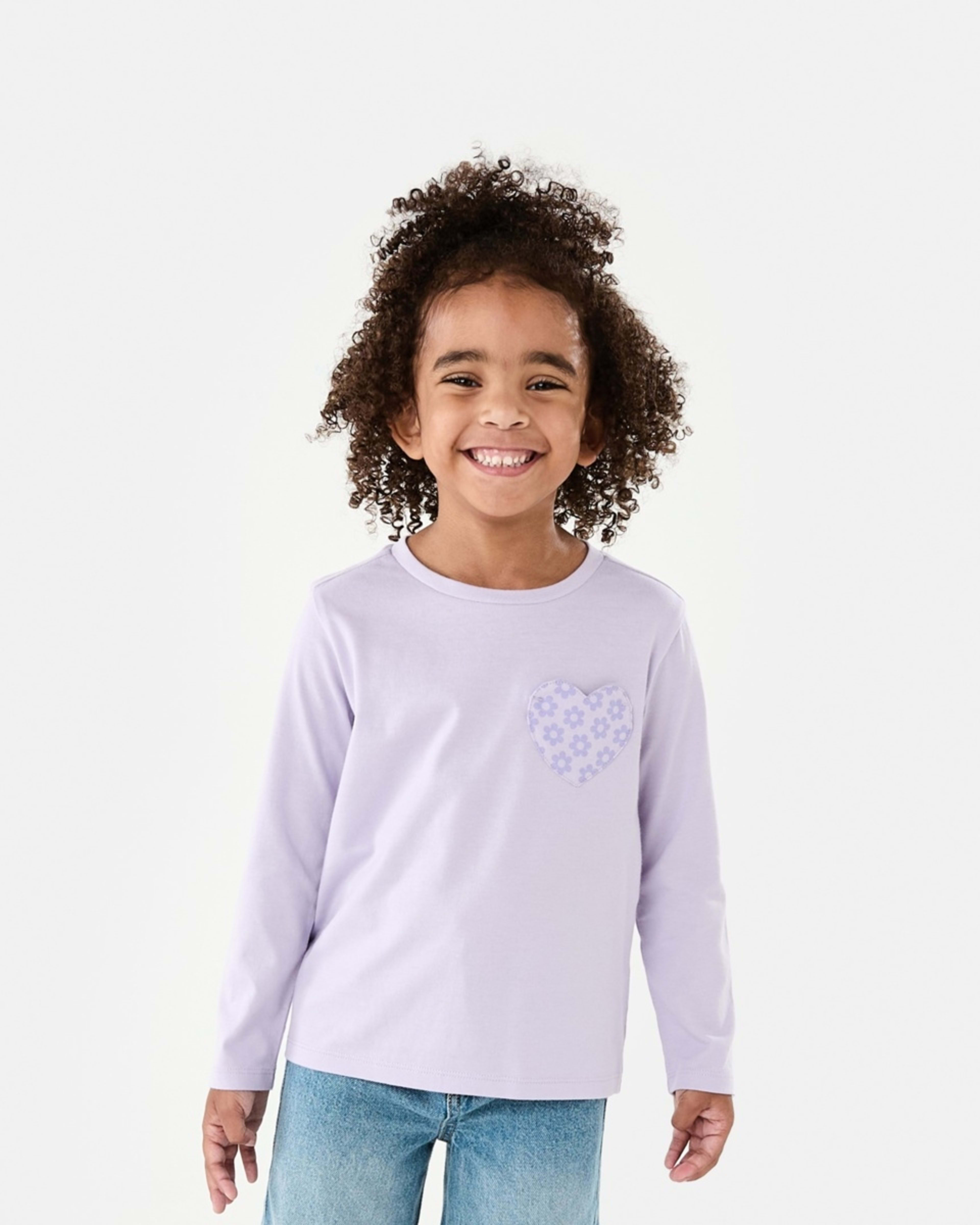 1 Long Sleeve Pocket T-shirt Pst Purple