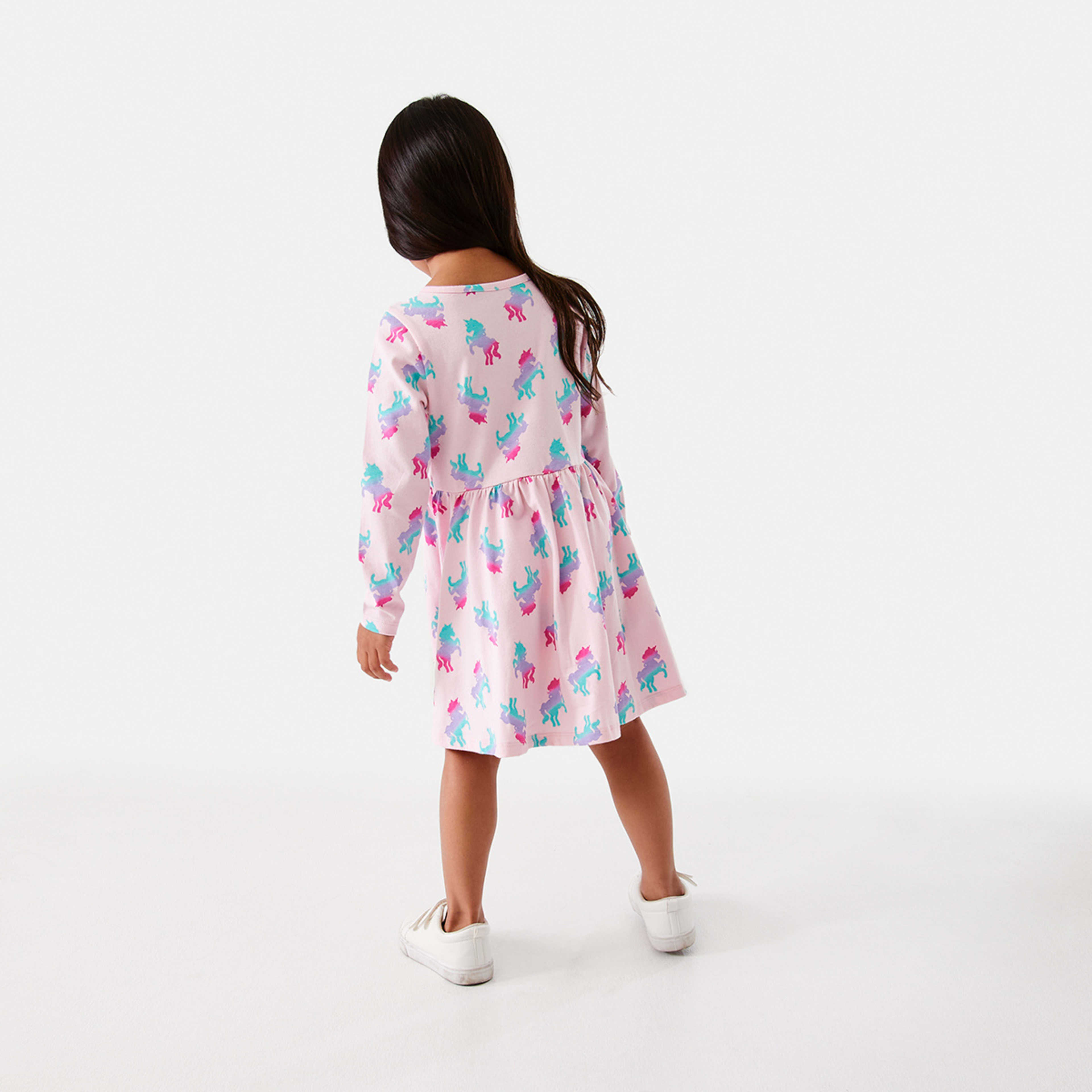 8 Long Sleeve Jersey Dress Unicorn, 8 of 10