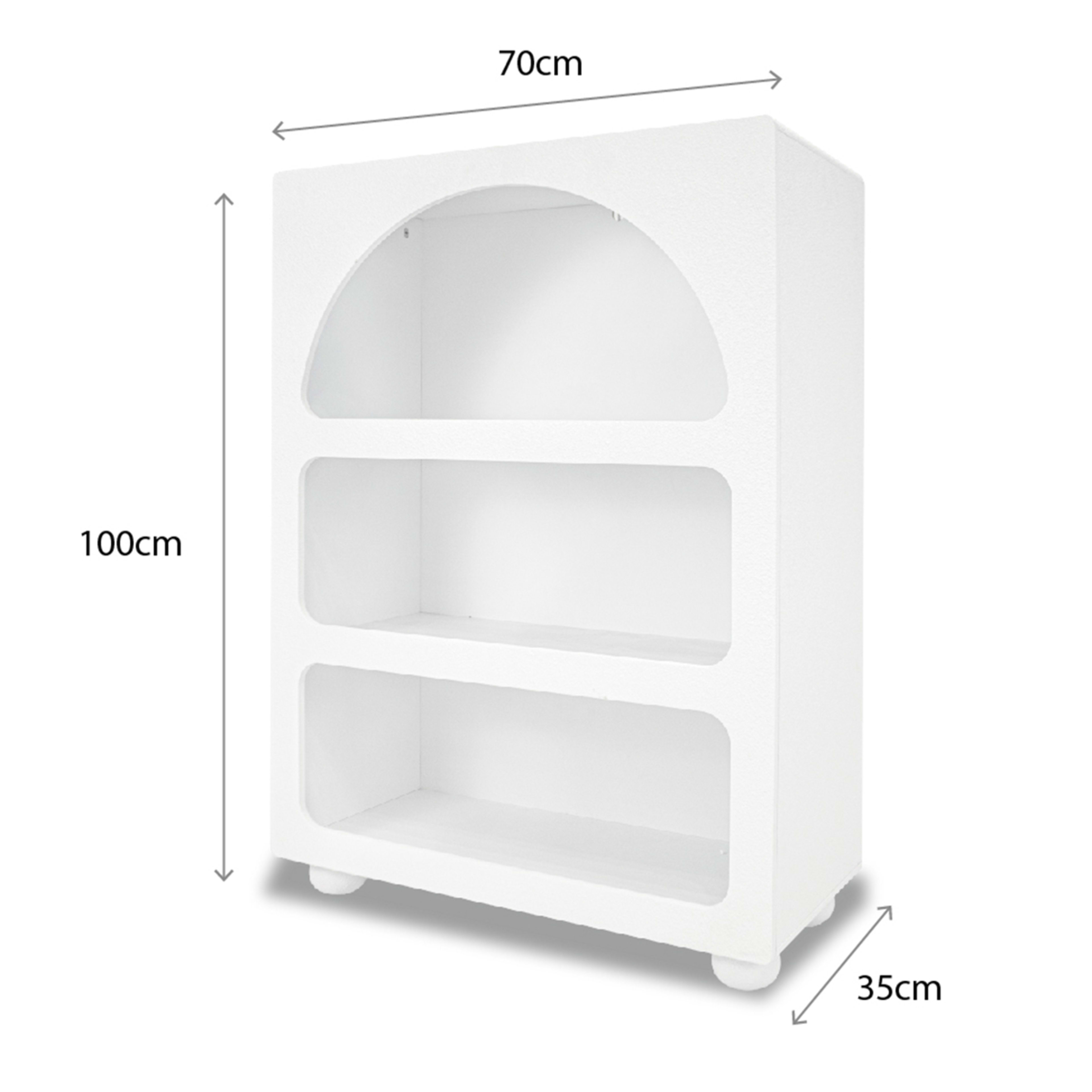 Textured Arched Bookcase White Kmart