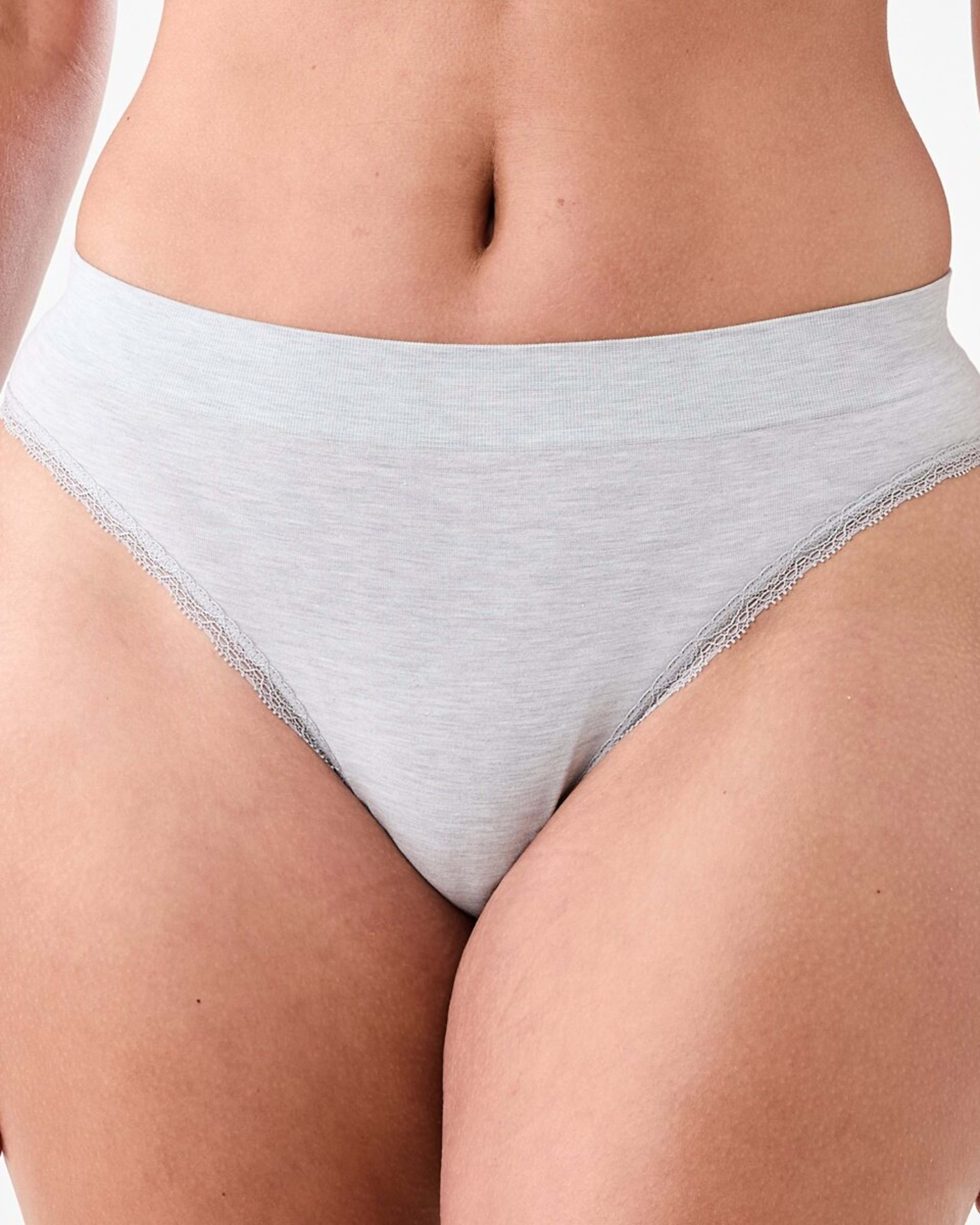5 3 Pack Seamfree Bamboo Lace Bikini Briefs HALOGEN BLUE, SILVER MARLE, SHADOW NAVY, 5 of 9