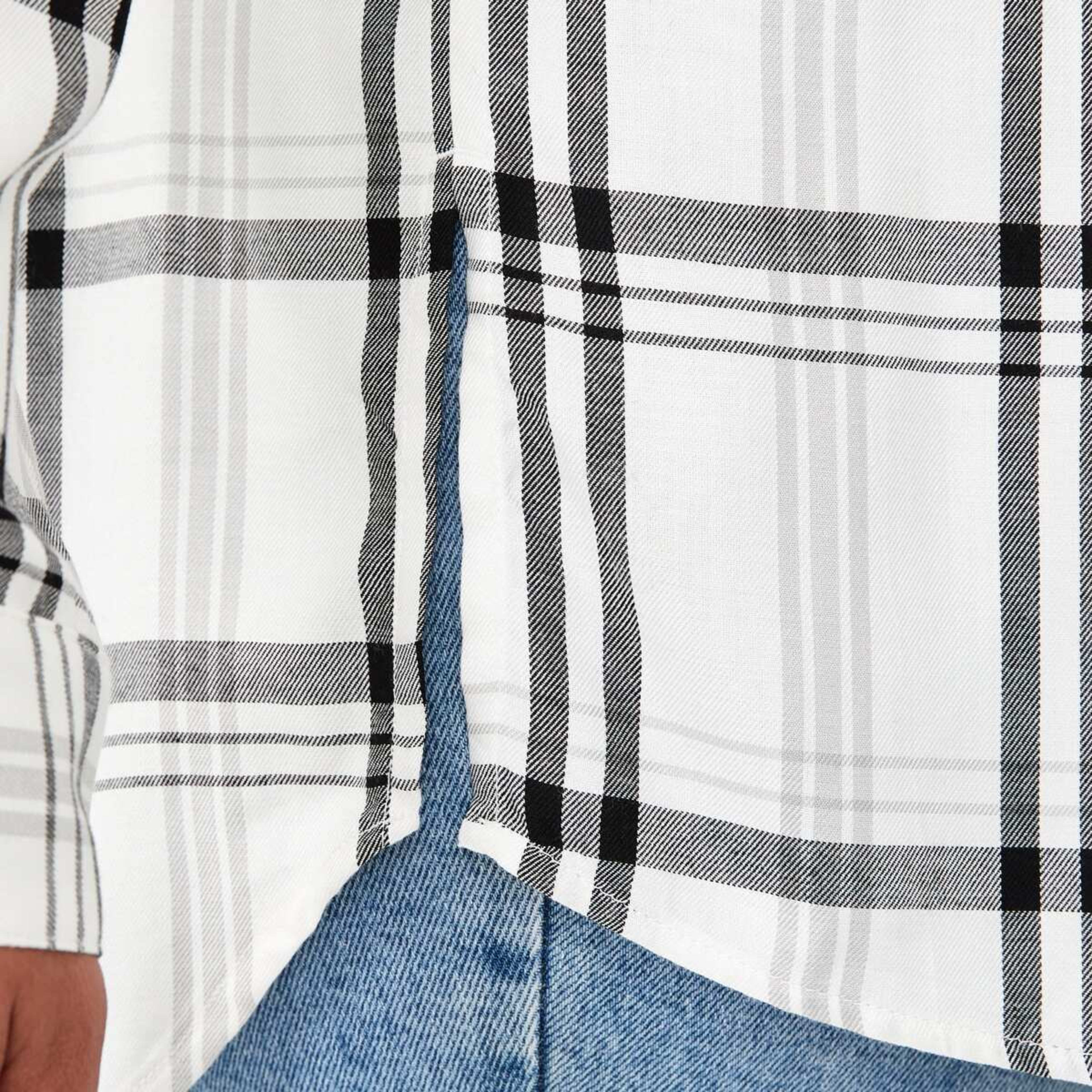 6 Curve Long Sleeve Check Shirt Check  Puritan Grey, 6 of 6