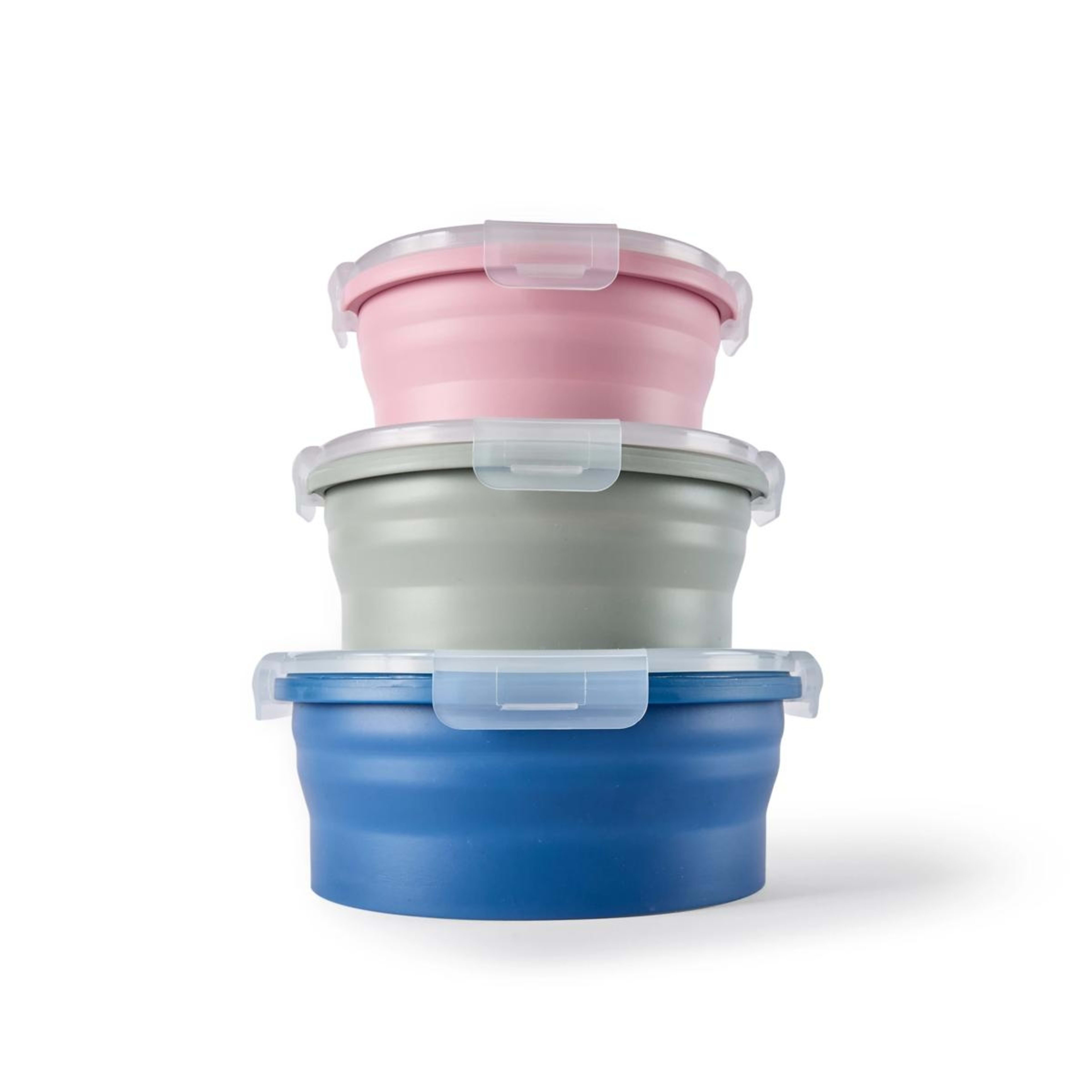 1 3 Piece Silicone Collapsible Salad Bowls, 1 of 10