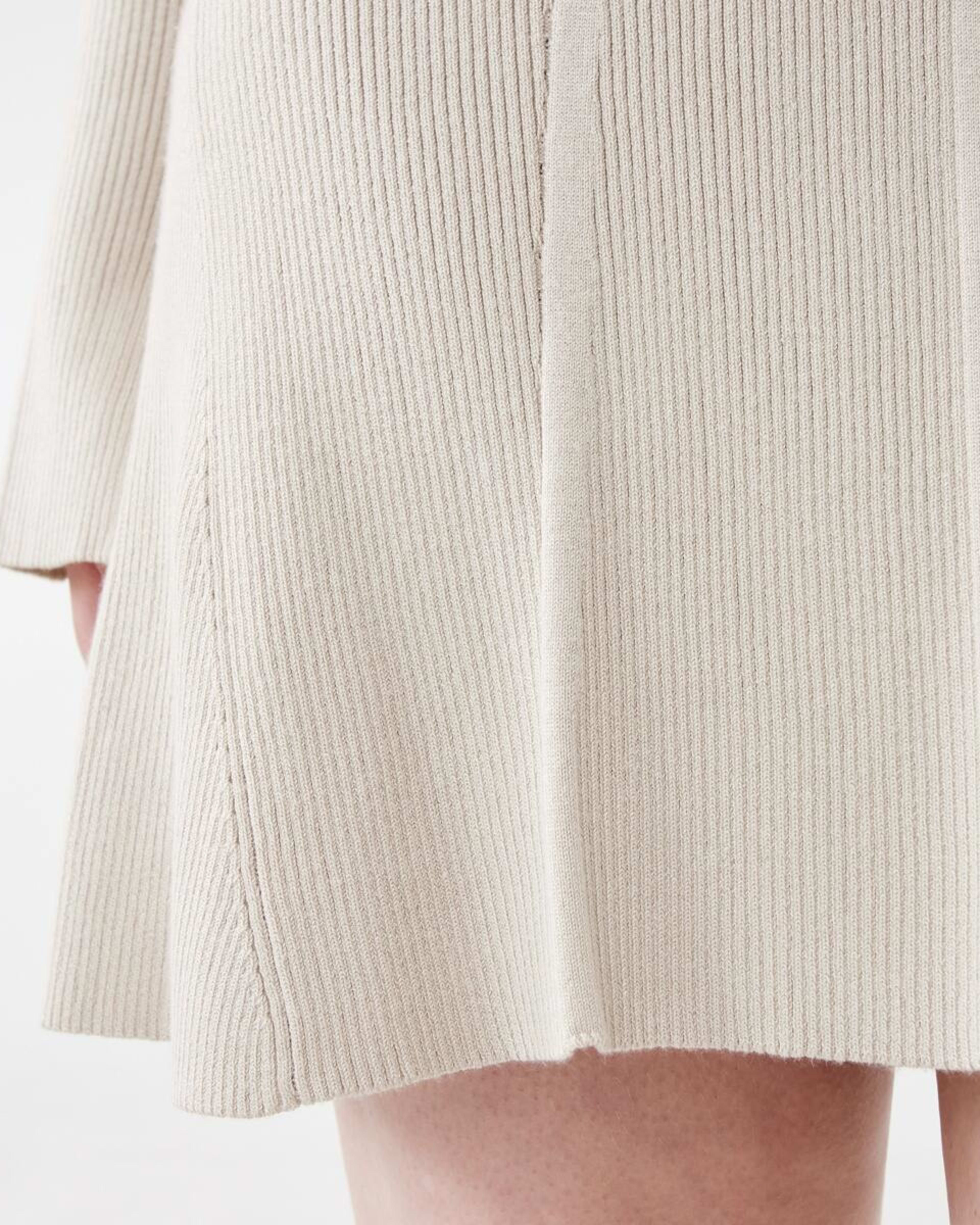 8 Long Sleeve Scoop Knit Skater Mini Dress Bone Beige, 8 of 10