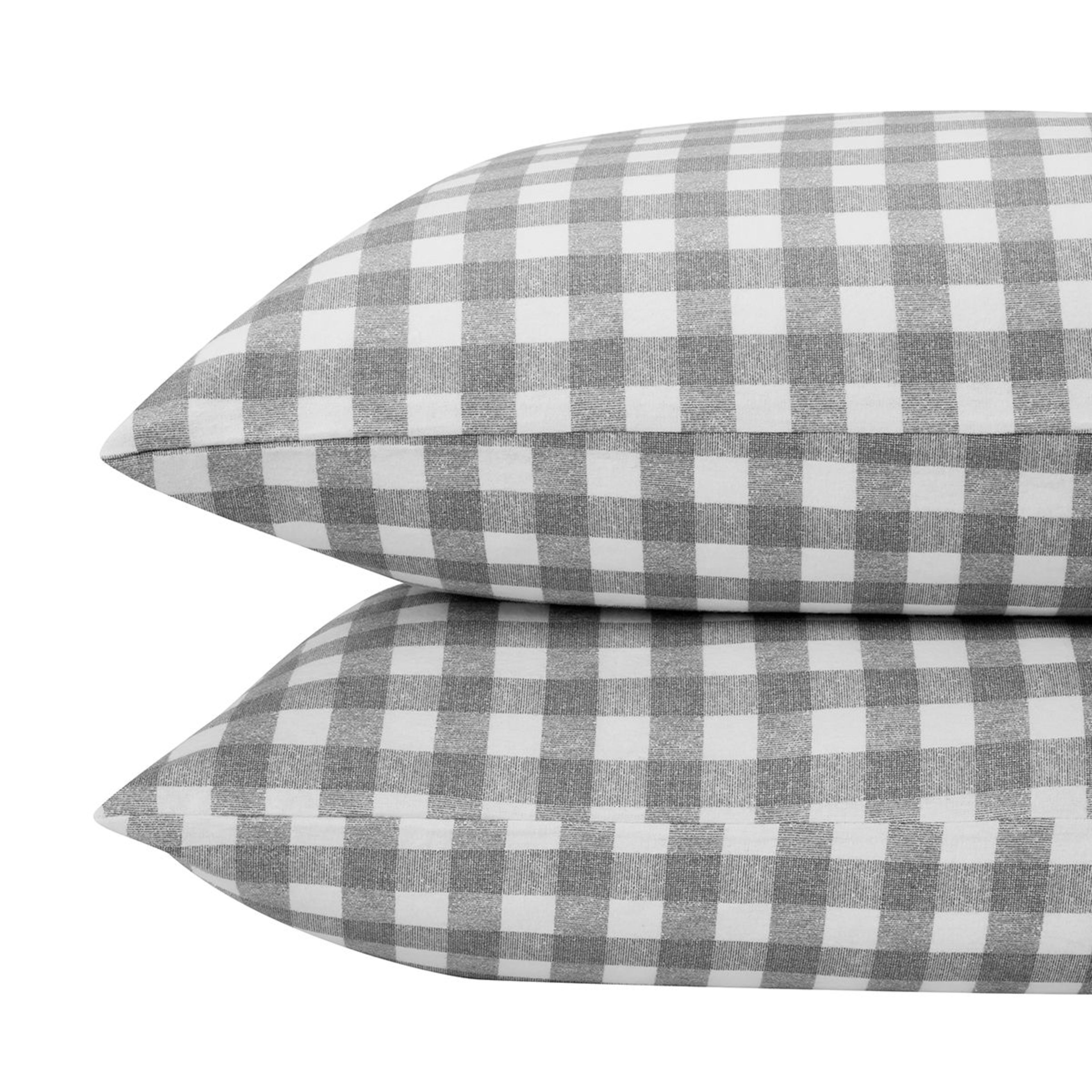 Gingham Cotton Flannelette Sheet Set King Bed, Grey Kmart
