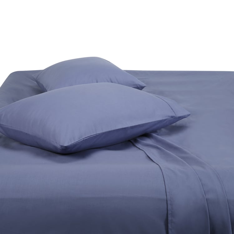 180 Thread Count Sheet Set Queen Bed, Mid Blue Kmart