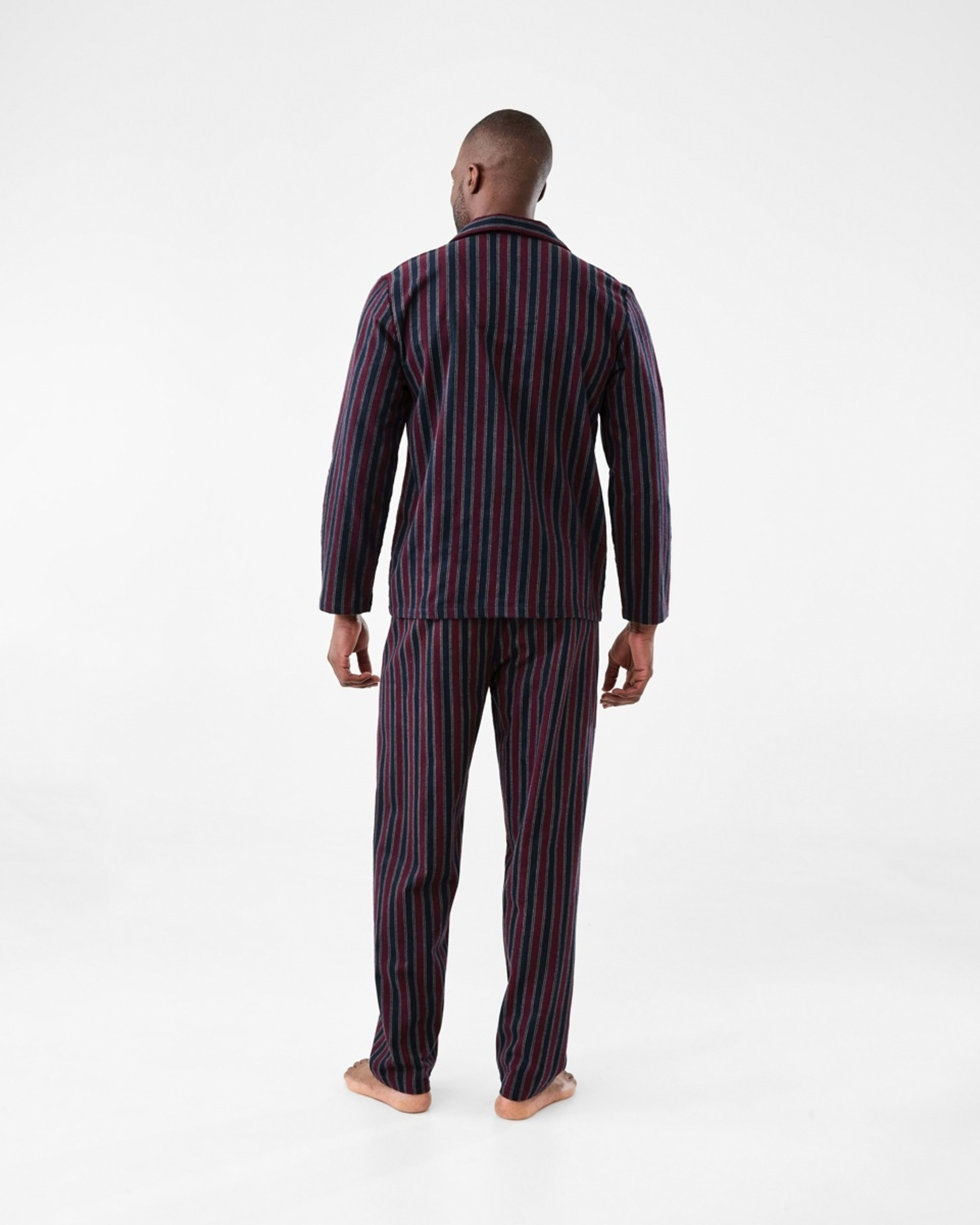 3 Printed Flannel Pyjama Set Ivy Stripe, 3 of 8