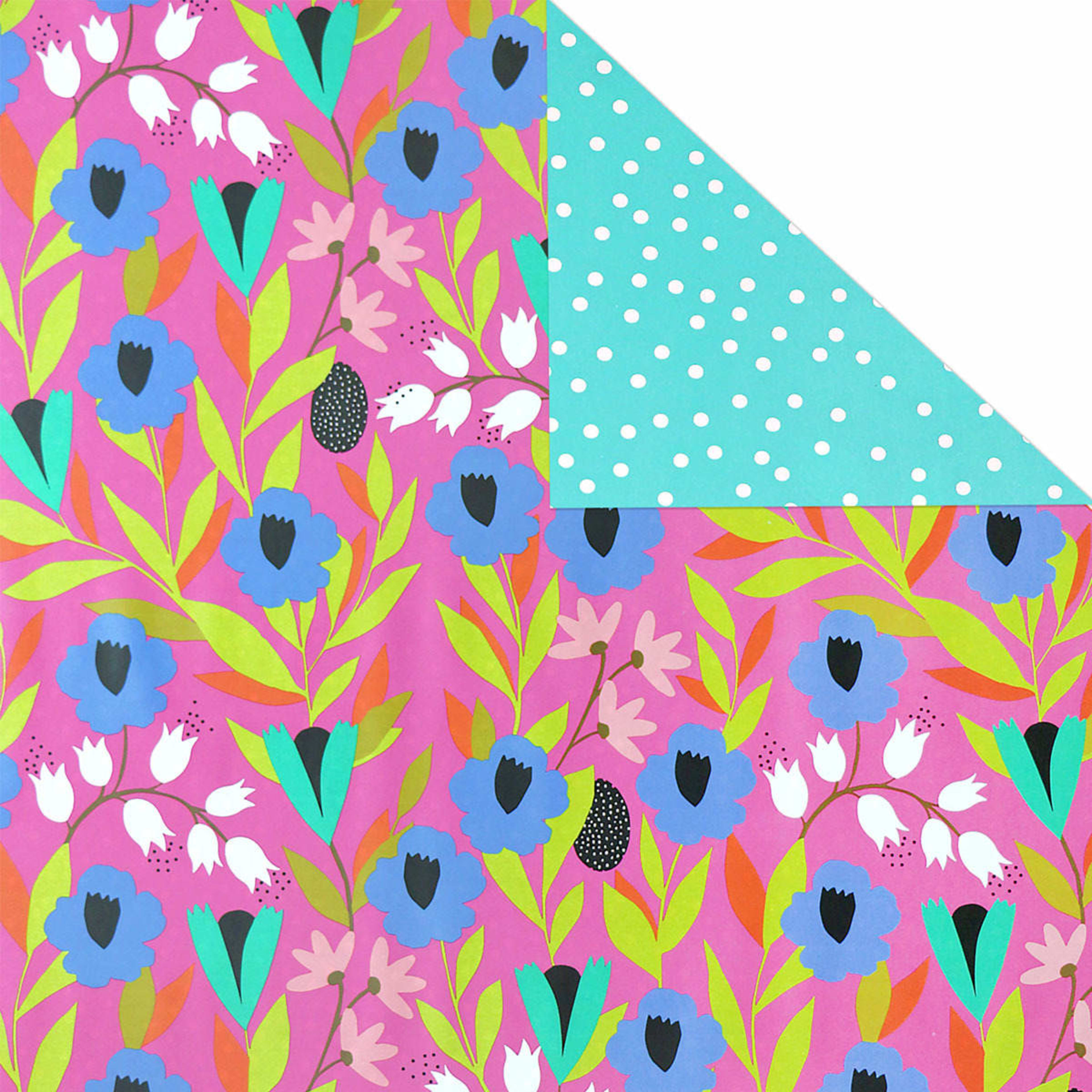 Hallmark DoubleSided Gift Wrap Roll Contemporary Floral Kmart