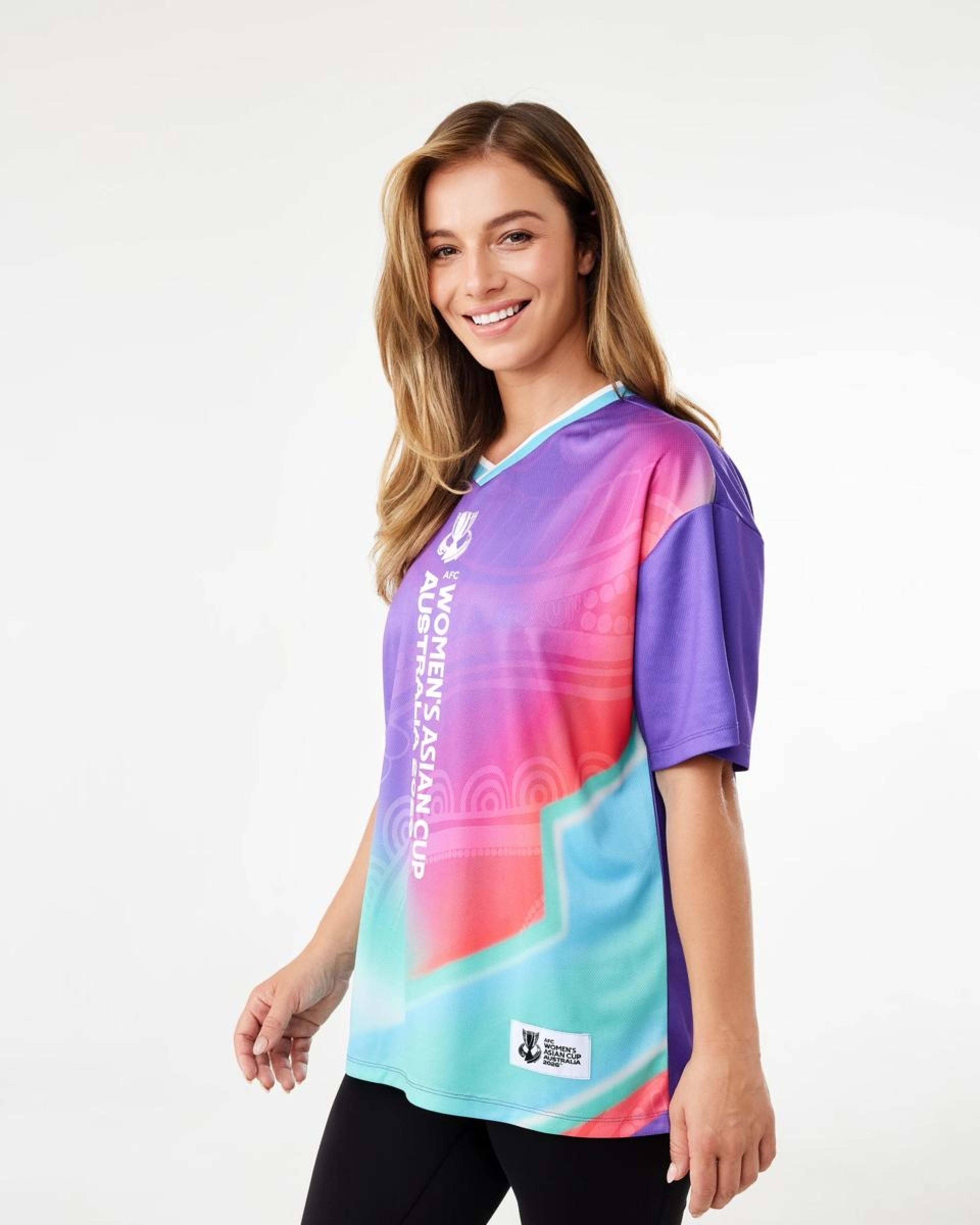 3 AFC Women's Asian Cup Australia Adult T-shirt Purple, 3 of 7