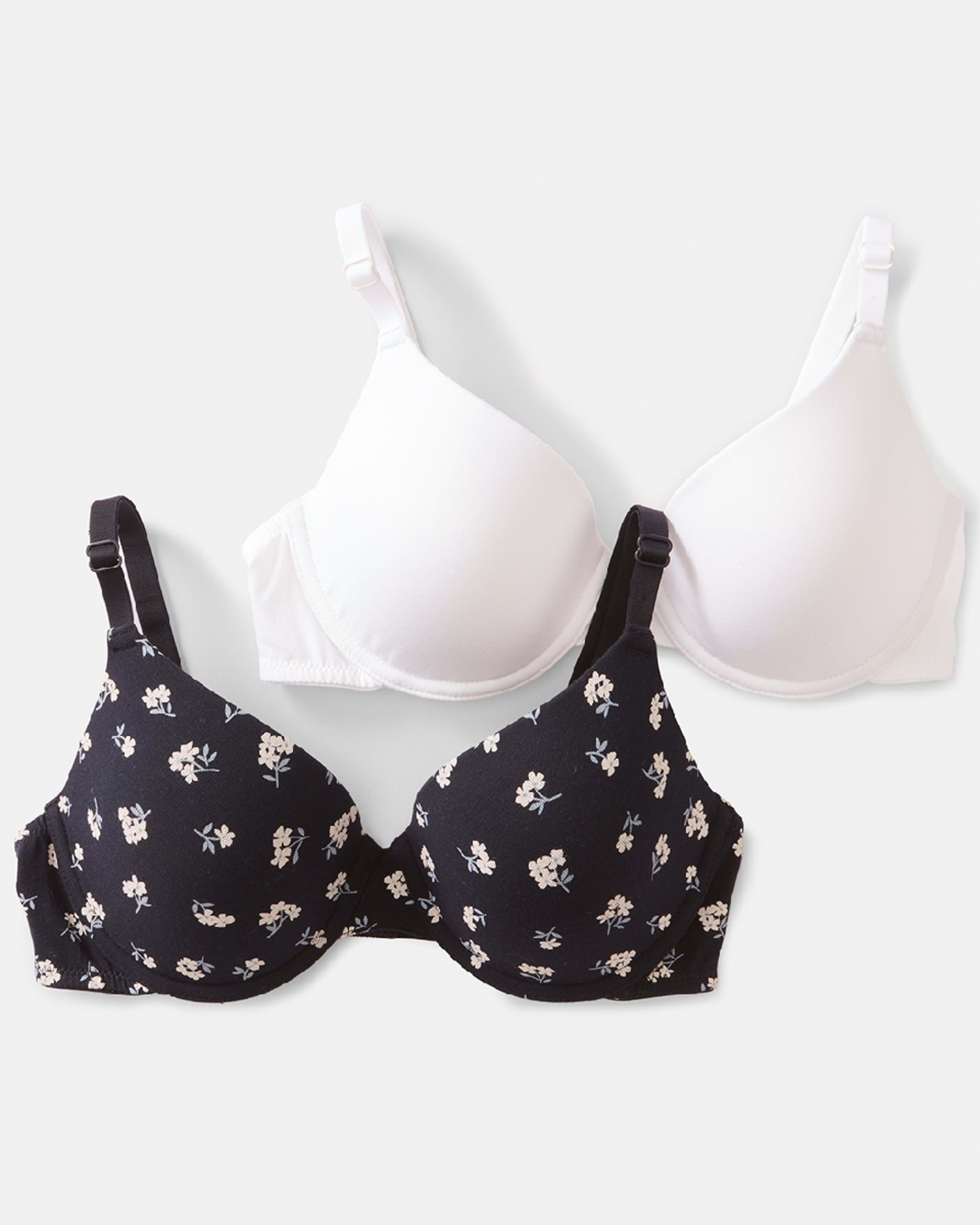 2 Pack Cotton Tshirt Bra Kmart