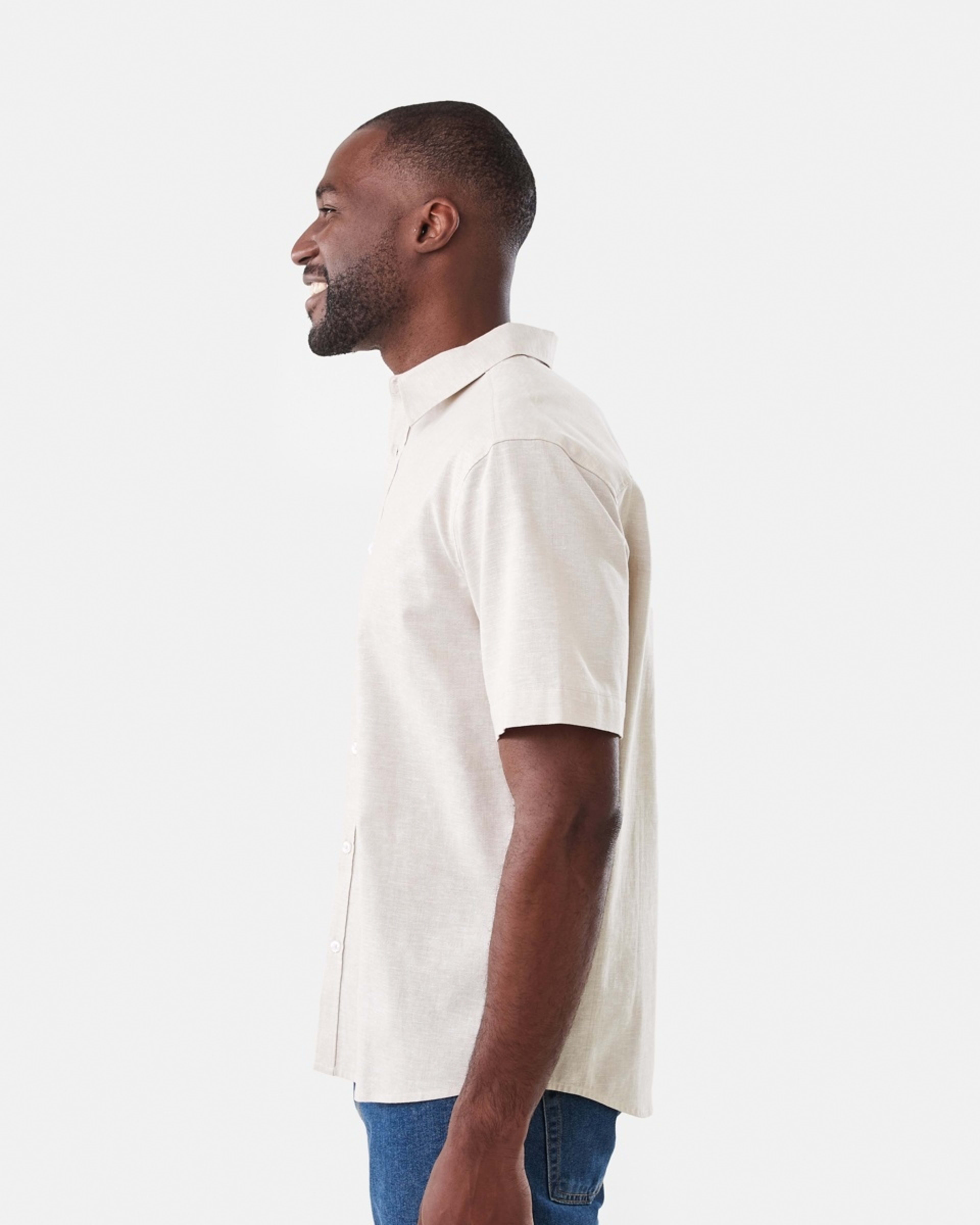 2 Short Sleeve Cotton Linen Shirt NEUTRAL, 2 of 5