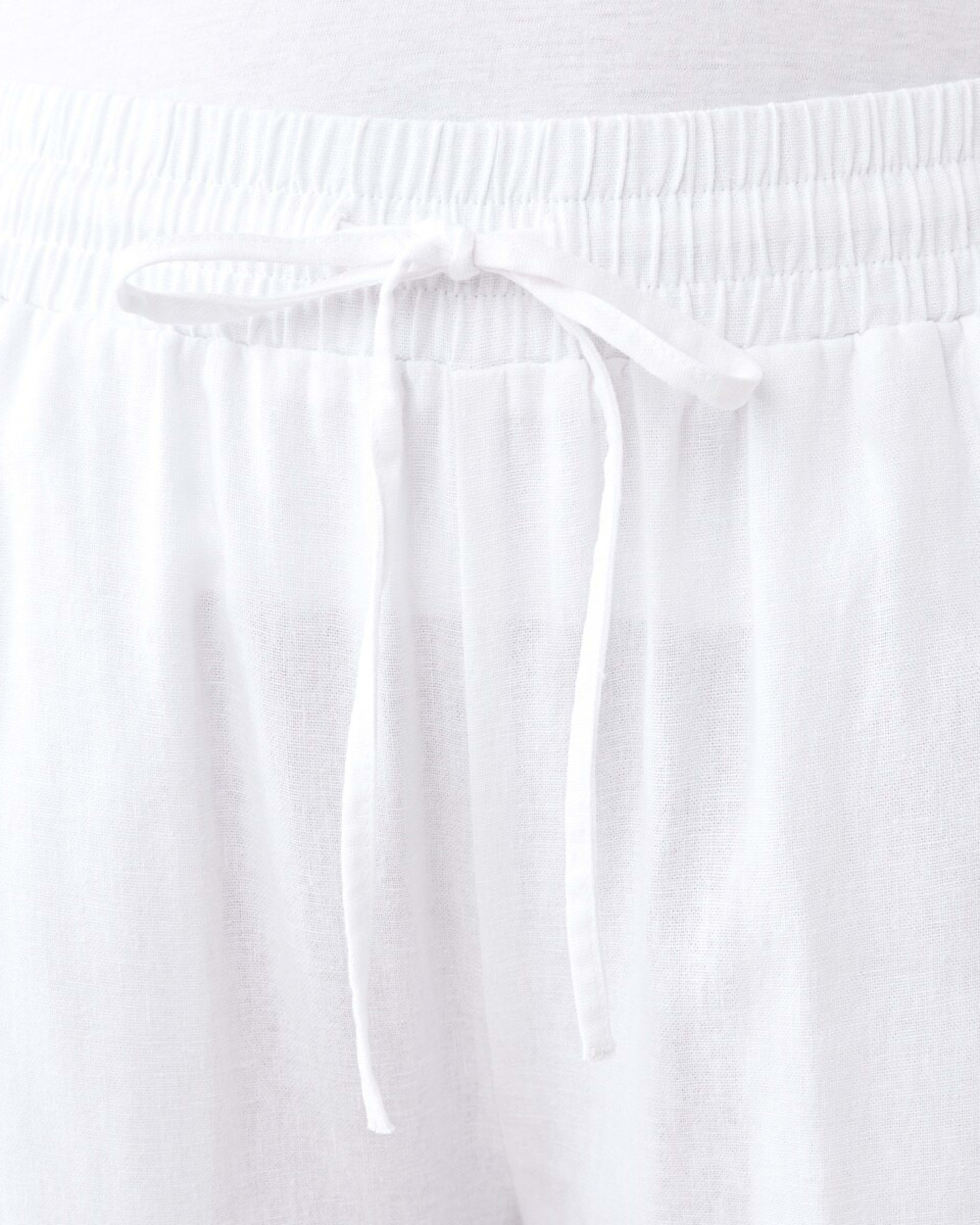 4 Linen Blend Wide Leg Pants WHITE, 4 of 5