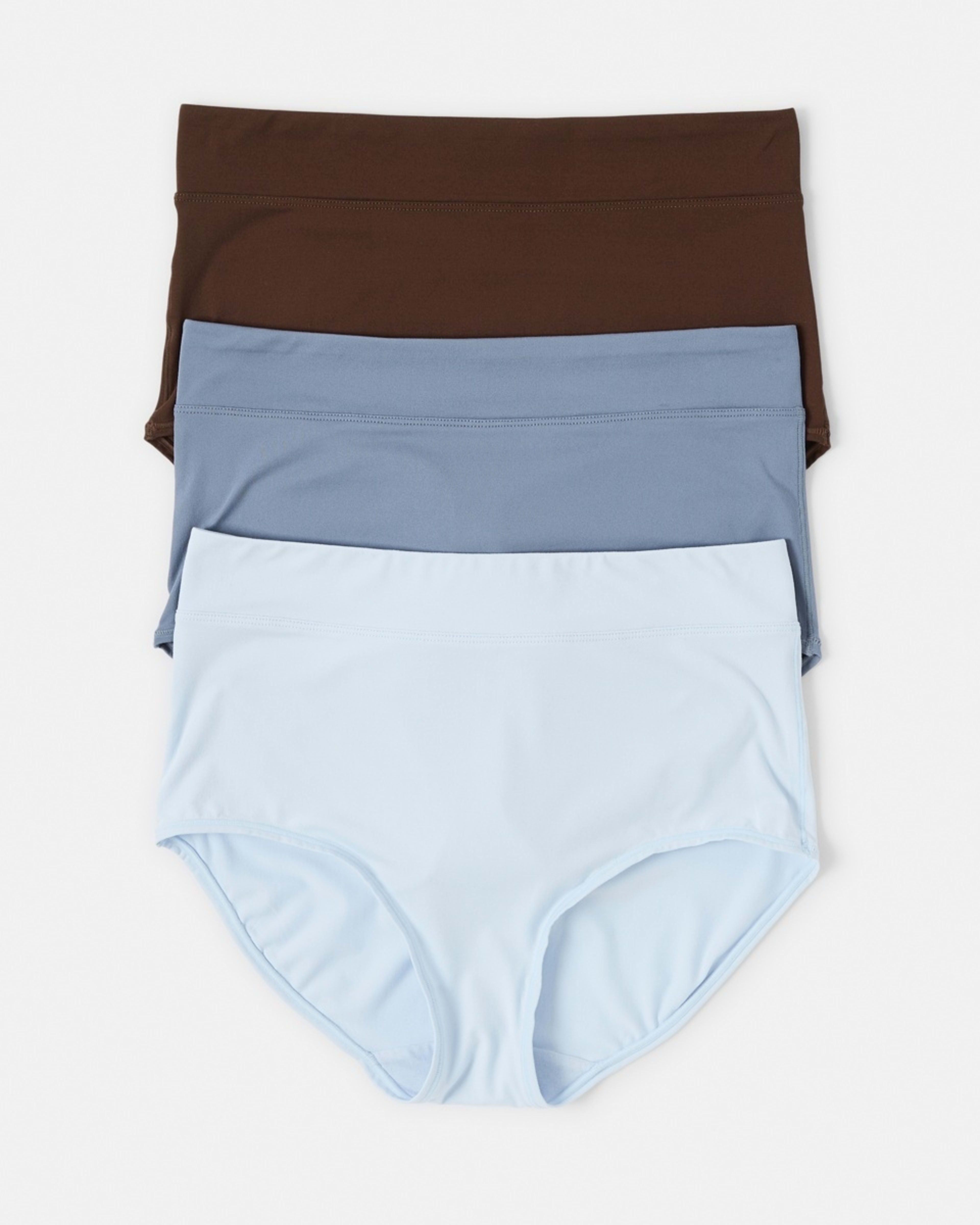 1 3 Pack Ultra Soft Full Briefs HALOGEN BLUE, STEEL GREY, CHOCOLATE FUDGE