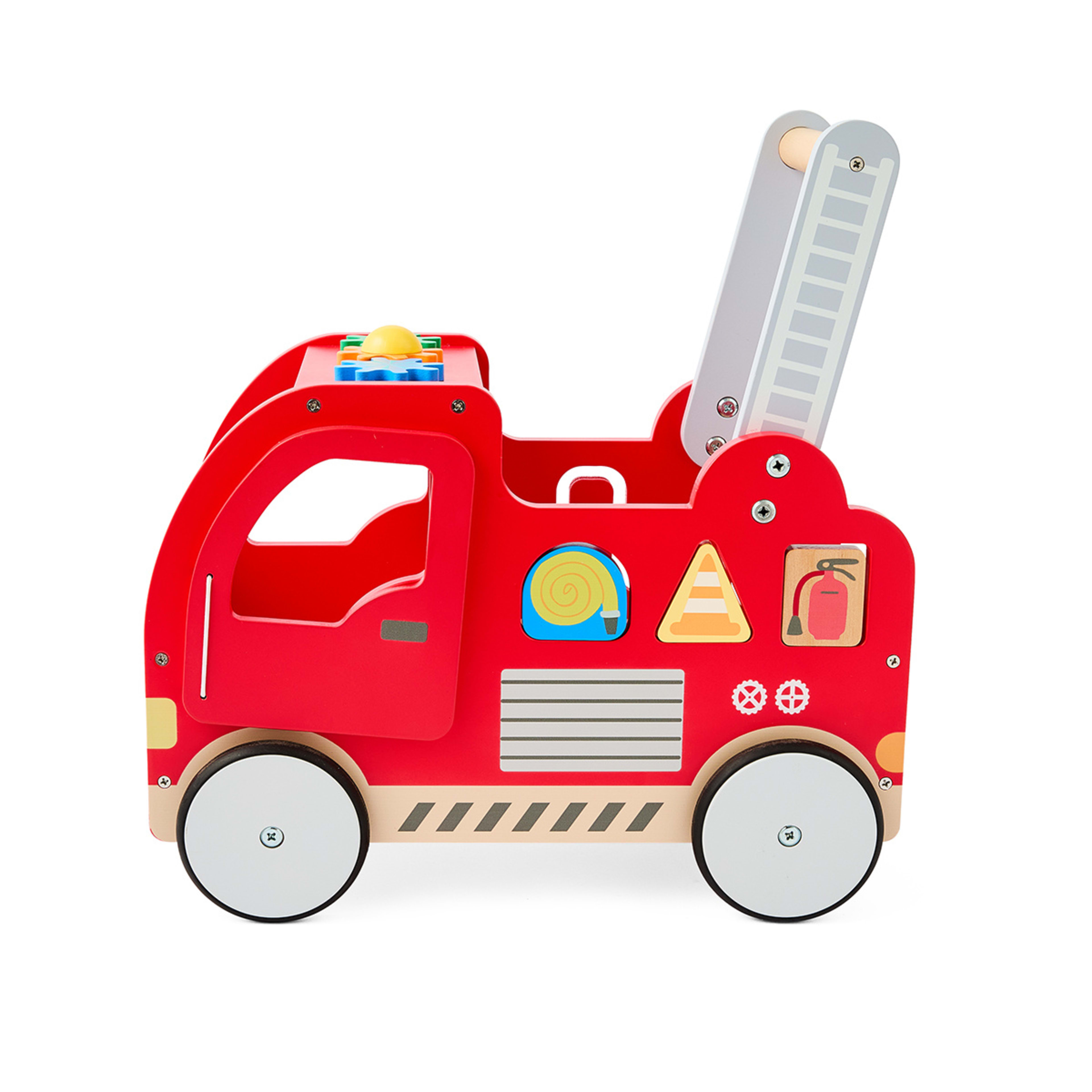 4 Wooden Play Push Along Fire Truck, 4 of 10