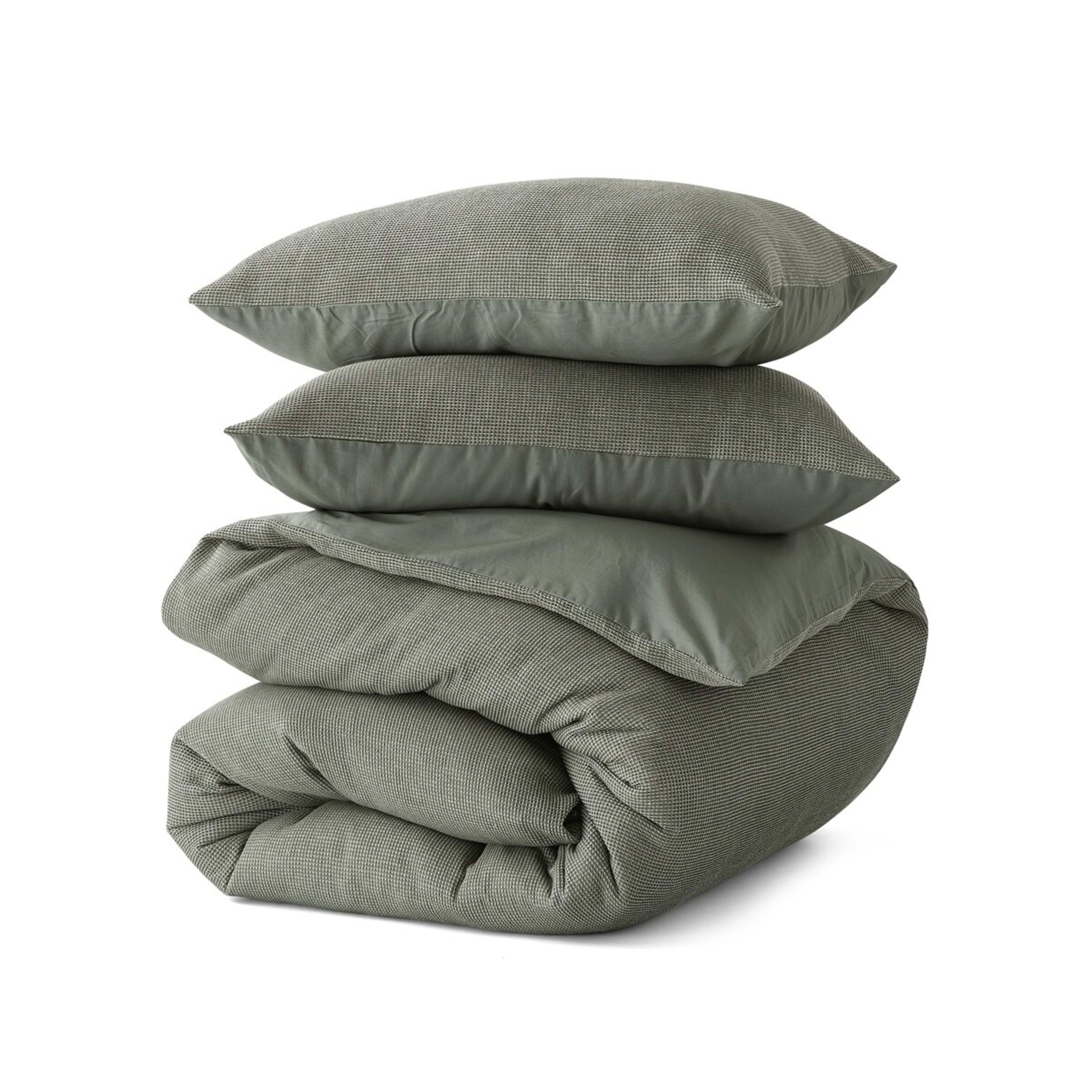 5 Waffle Micro Cotton Quilt Cover Set - Super King Bed, Forest, 5 of 6