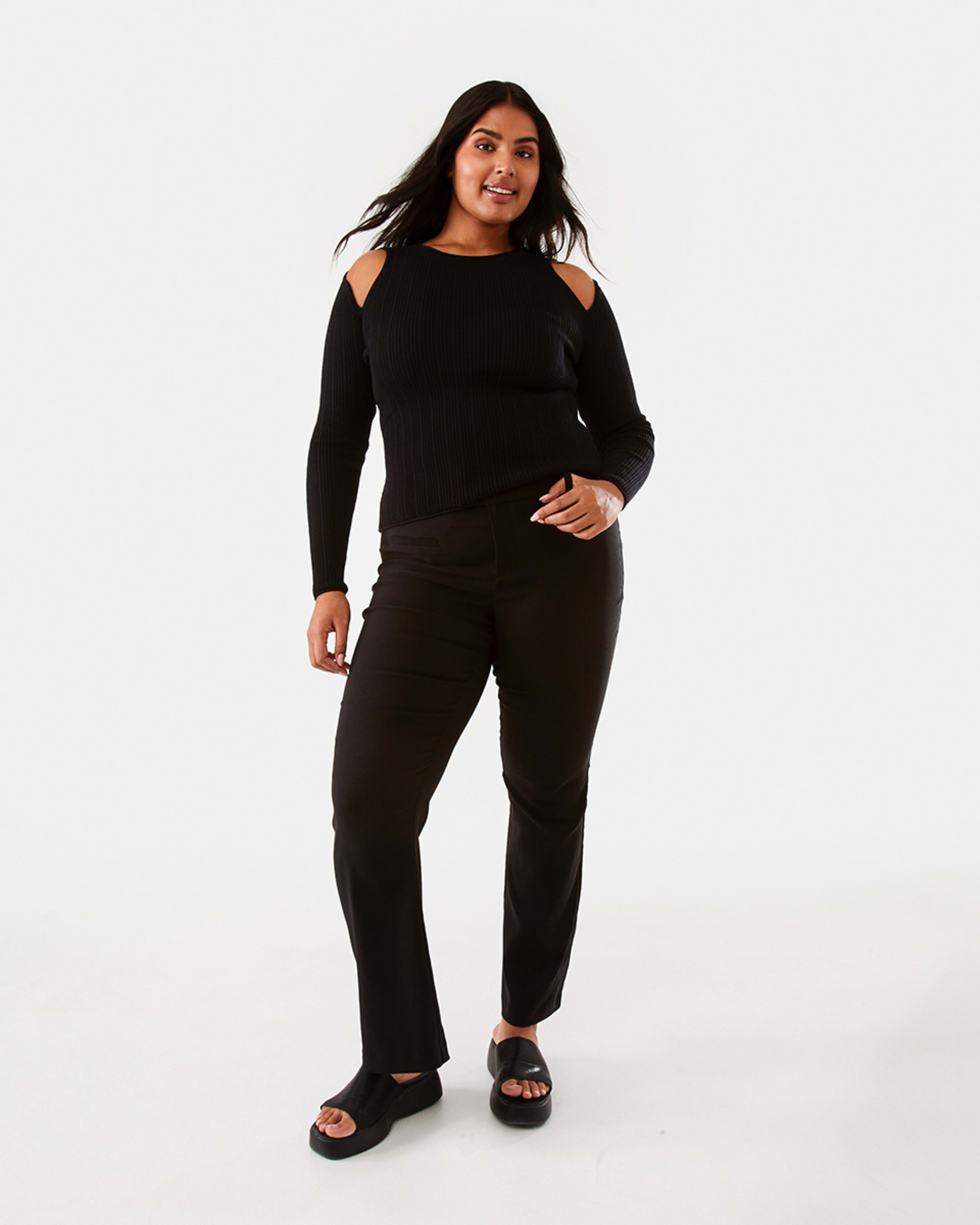 4 Long Sleeve True Knit Variegated Top Black, 4 of 10
