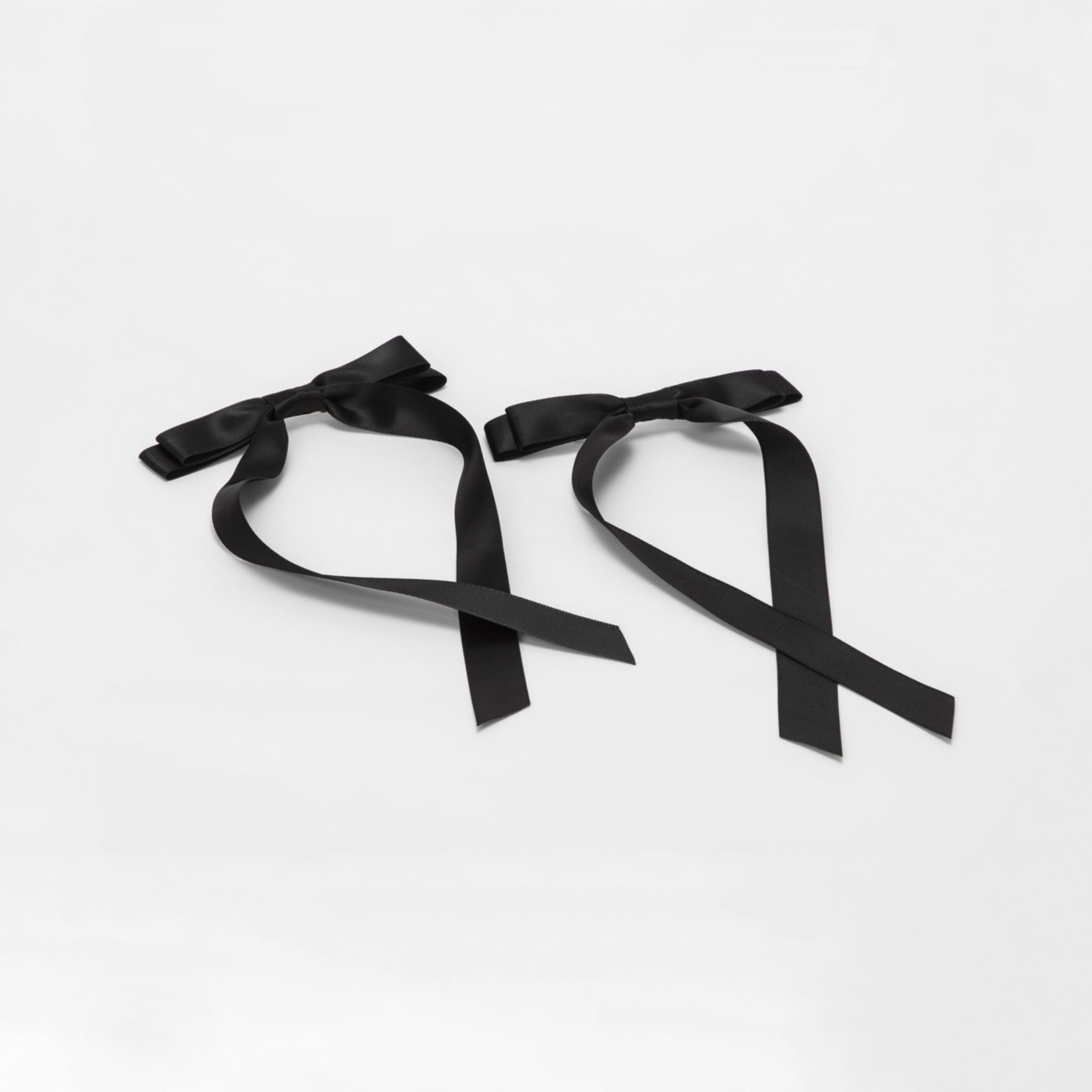 2 2 Pack Black Ribbon Bow Slide Hair Clips, 2 of 5