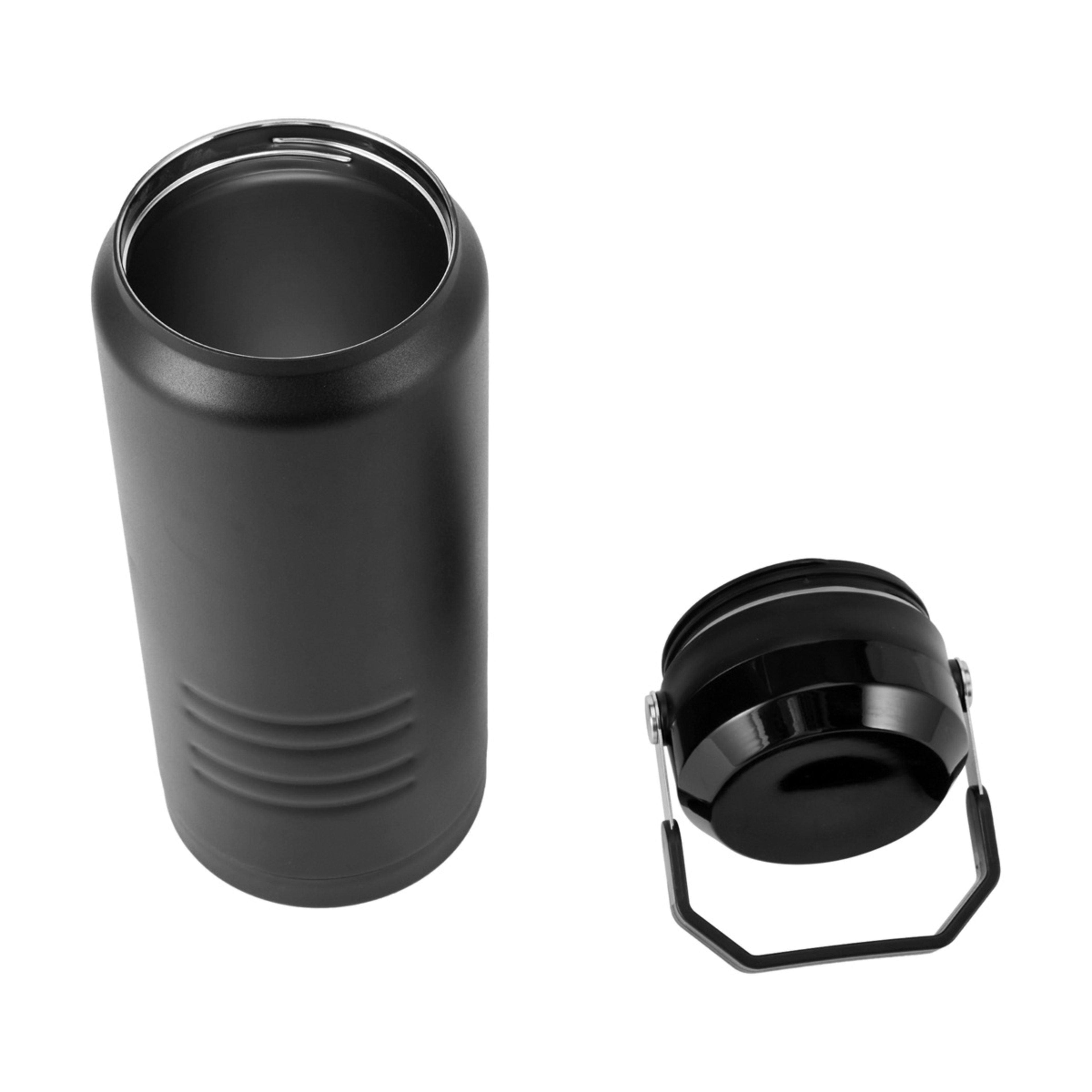 4 2L Black Stainless Steel Top Handle Drink Bottle, 4 of 6