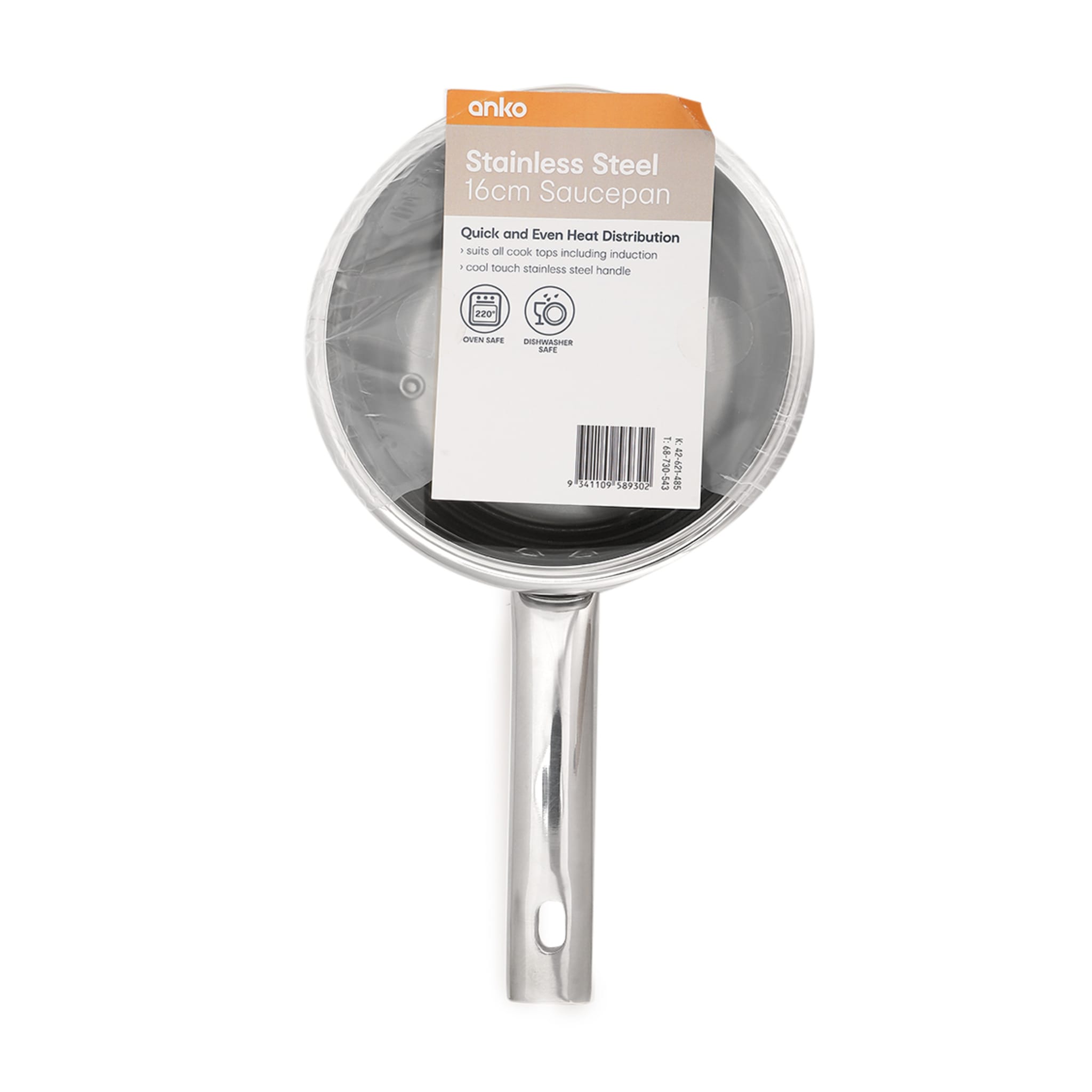 16cm Stainless Steel with Encapsulated Base Saucepan Kmart