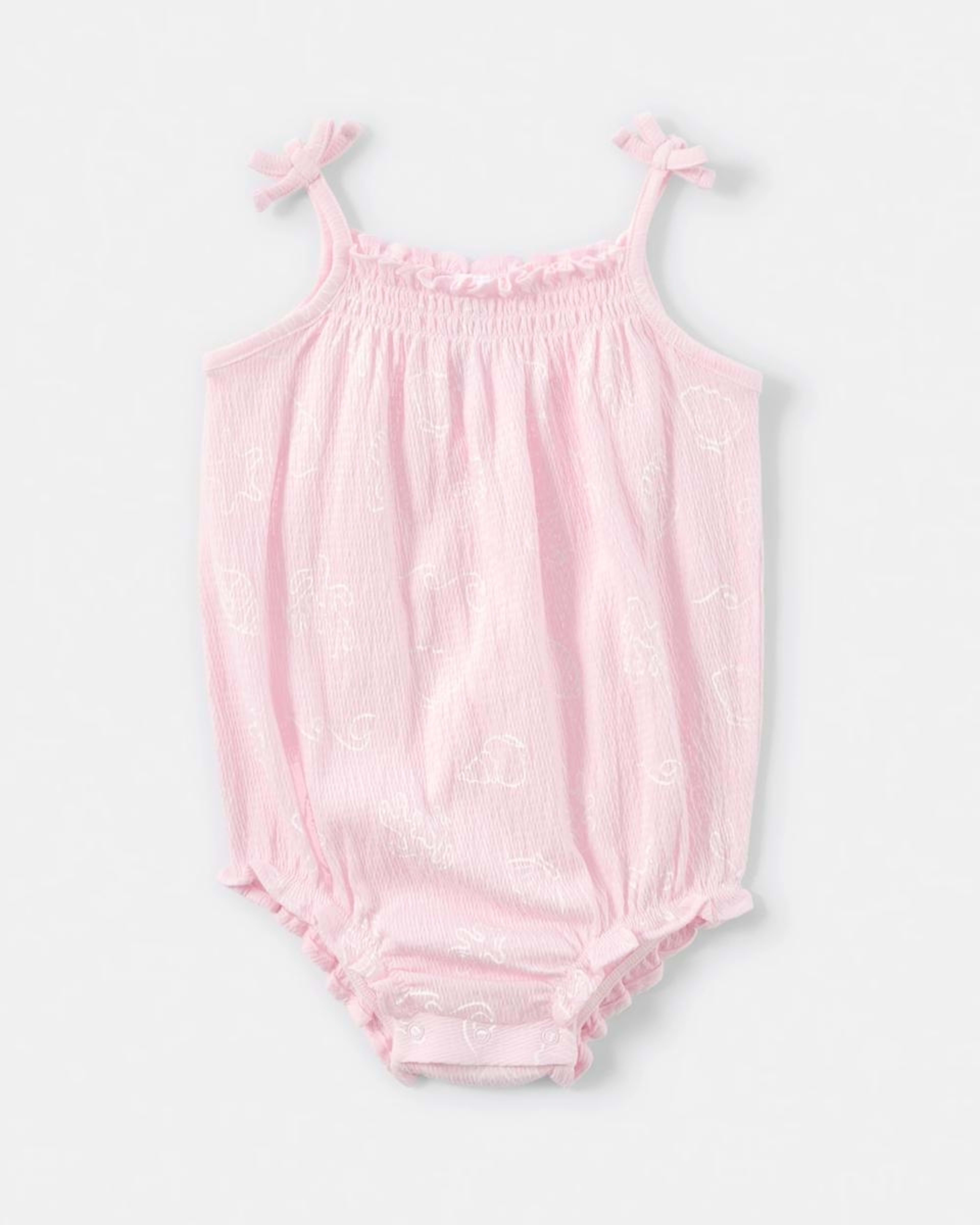 1 Strappy Crinkle Bodysuit PINK SHELLS, 1 of 5