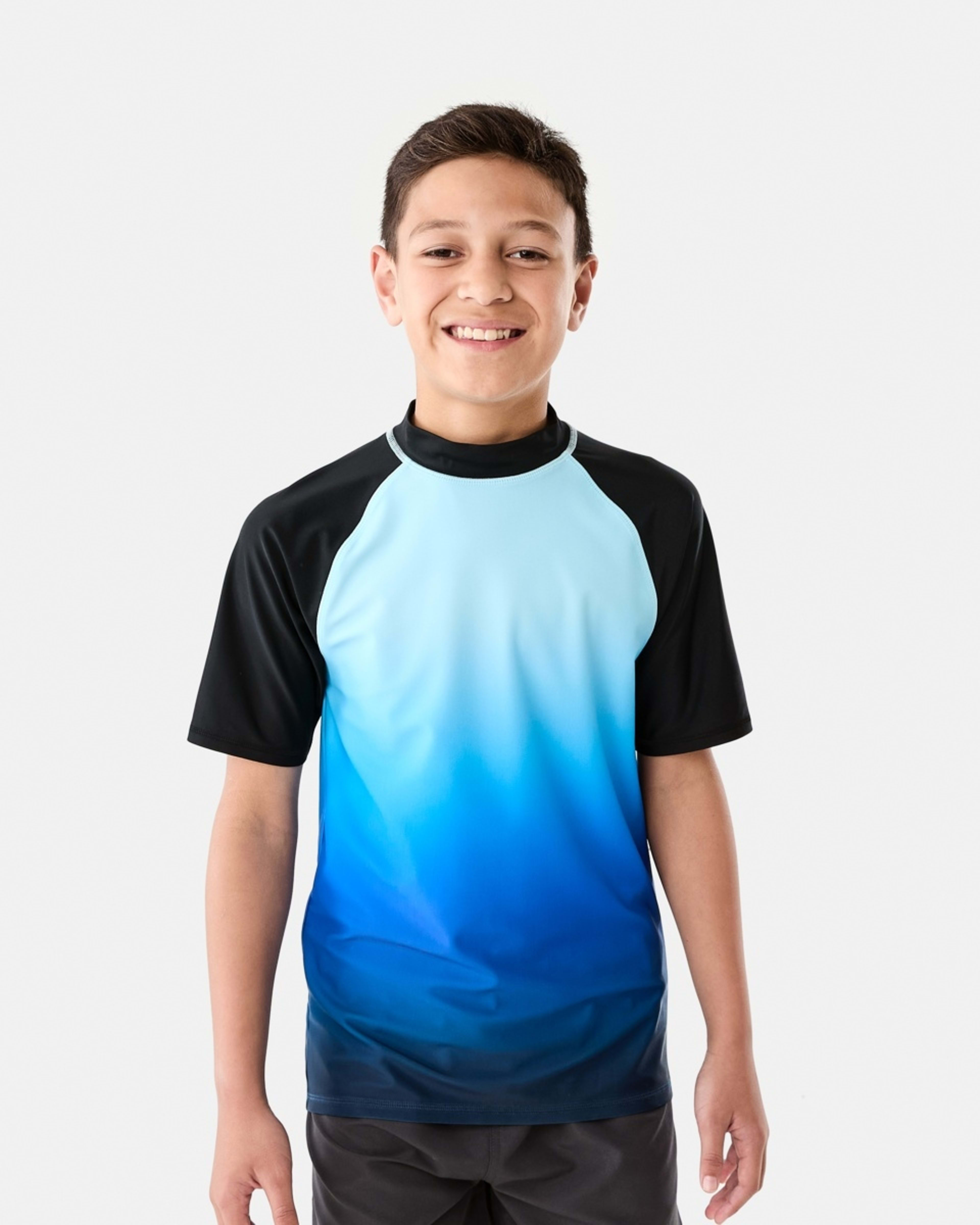 1 Short Sleeve Print Vest OCEAN OMBRE BLUE