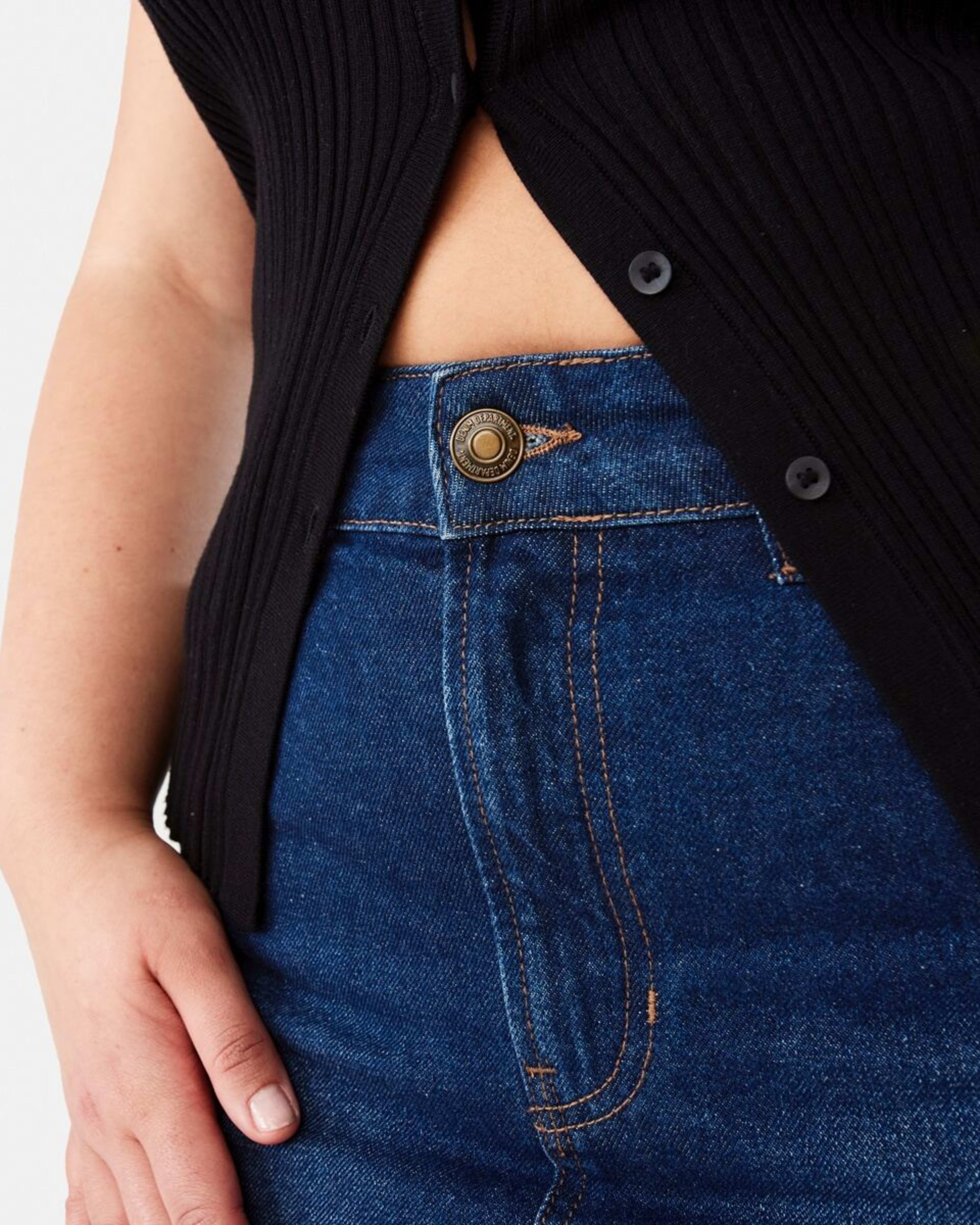 6 Denim A-line Mini Skirt Mid Wash, 6 of 10