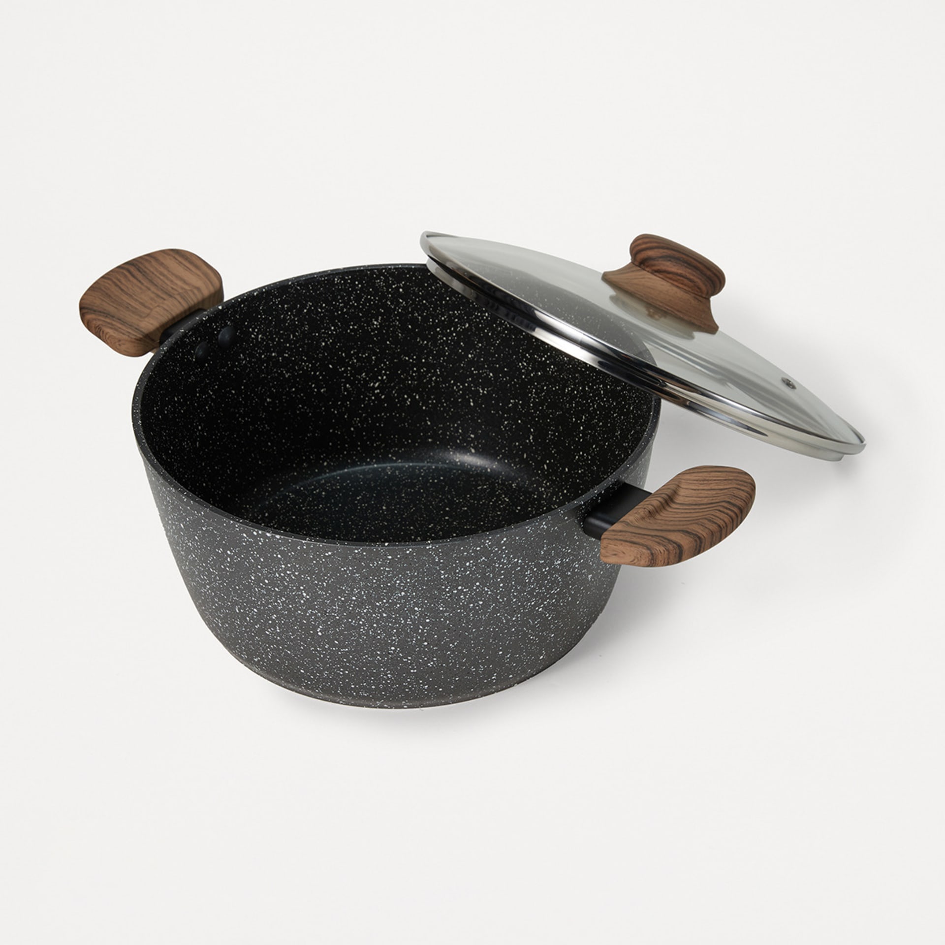 24cm Wood Look Handle Saucepan Kmart