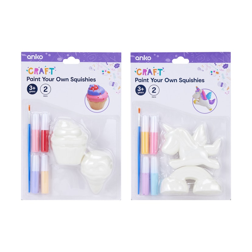 2 Pack Paint Your Own Squishies Set Assorted Kmart
