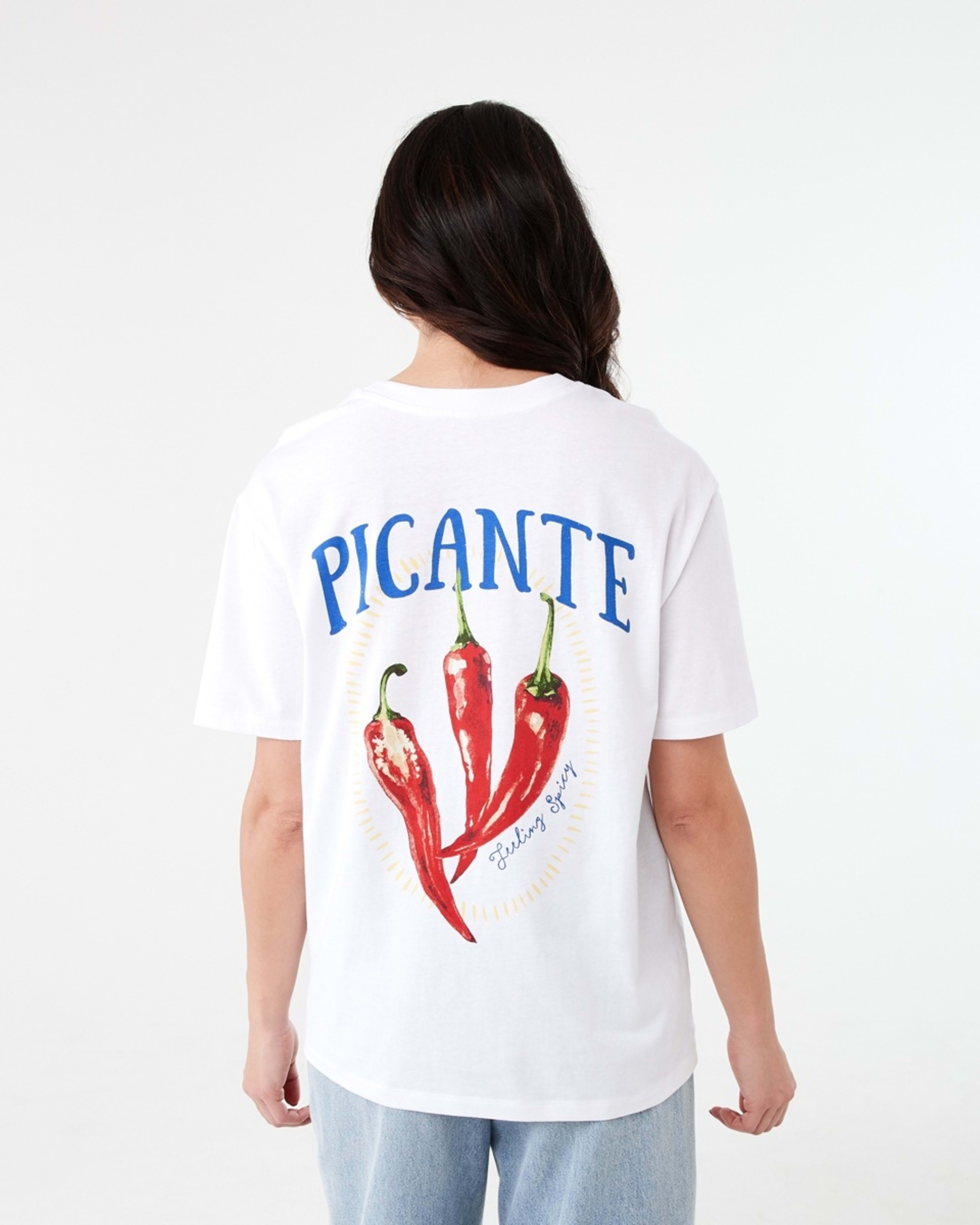 3 Short Sleeve Oversized Boyfriend T-shirt PICANTE WHITE, 3 of 6