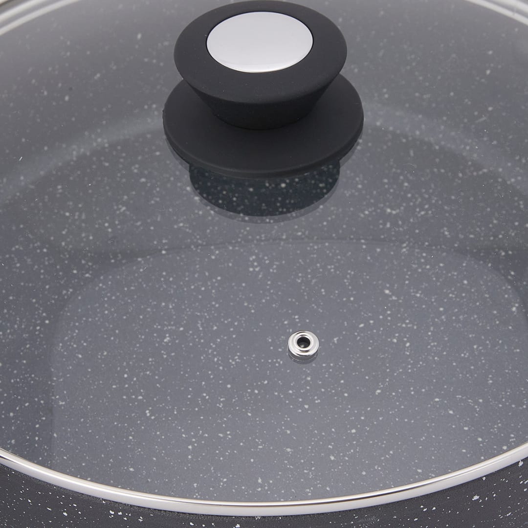 30cm Stone Blast Saute Pan Black Kmart