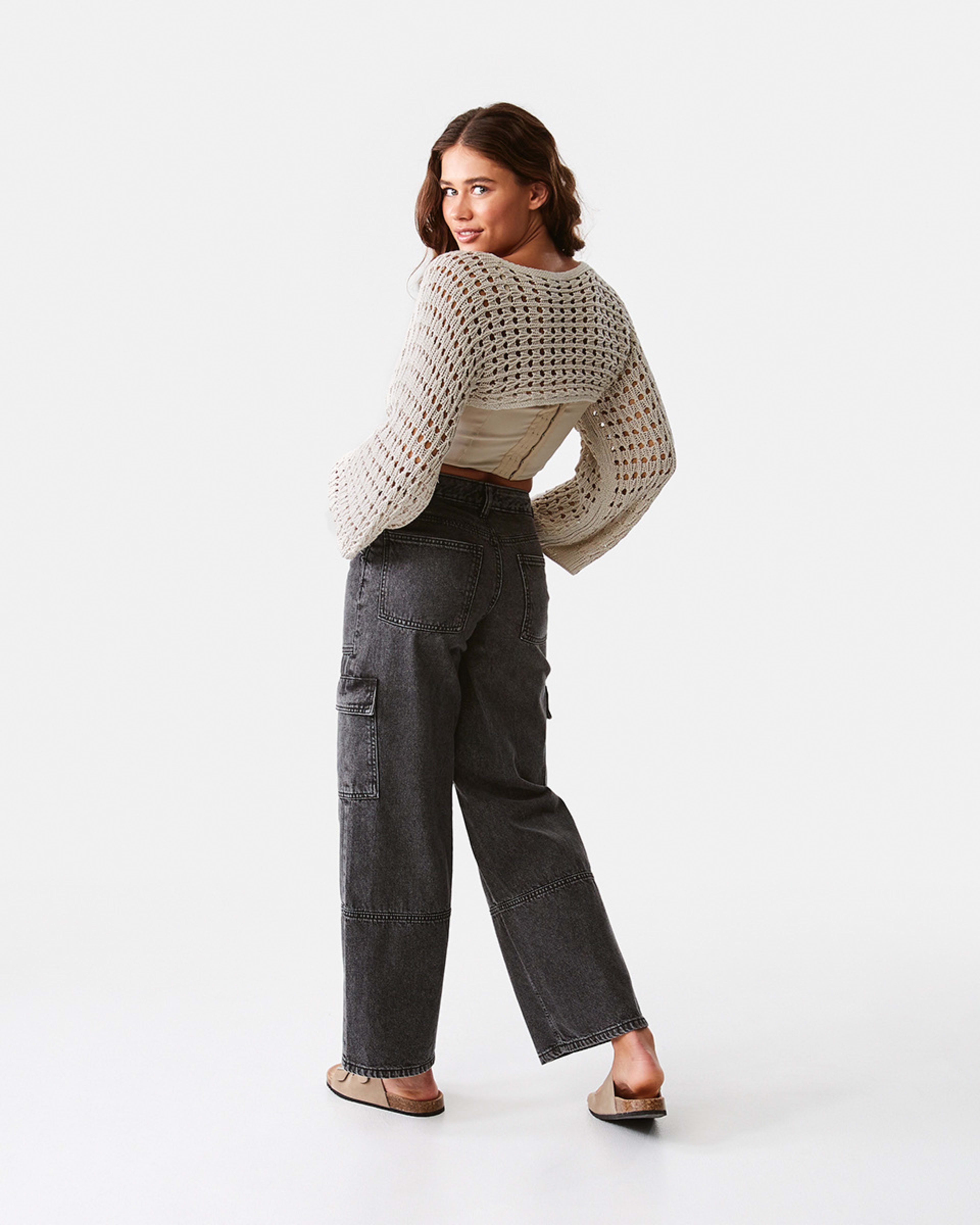 Long Sleeve Open Weave Shrug Kmart