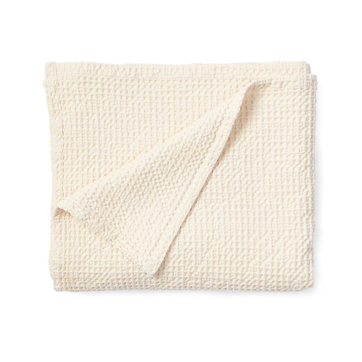 Stonewashed Cotton Waffle Throw - Ivory - Kmart