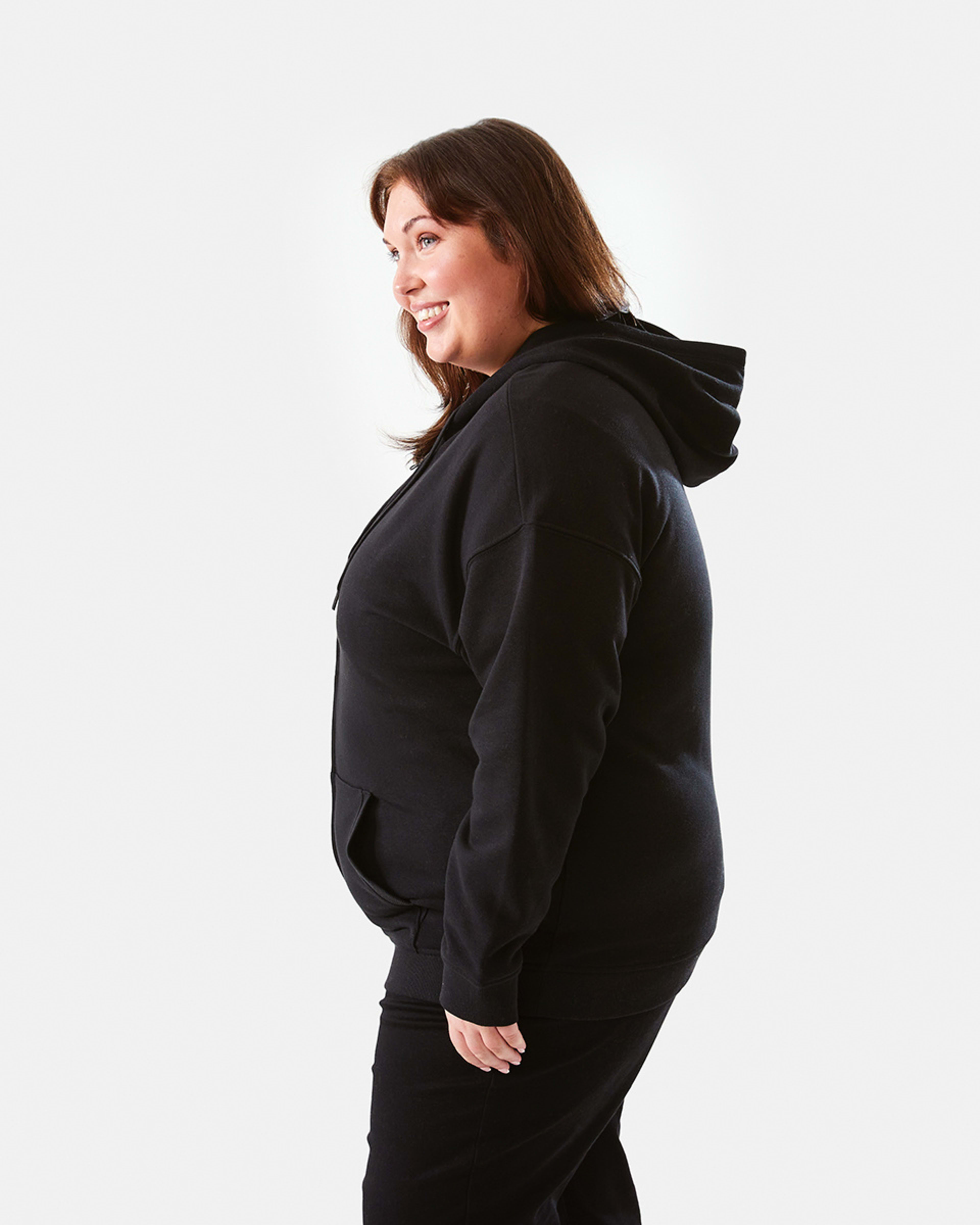 3 Curve Long Sleeve Zip Through Hoodie Black, 3 of 7