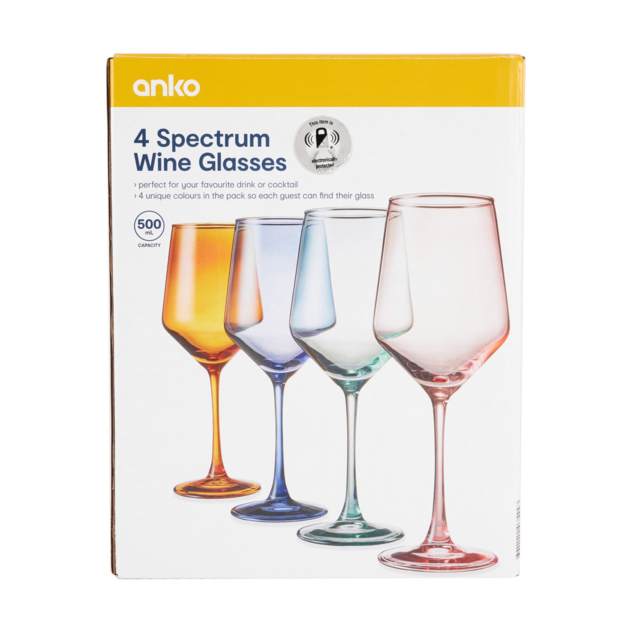4 Spectrum Wine Glasses Kmart
