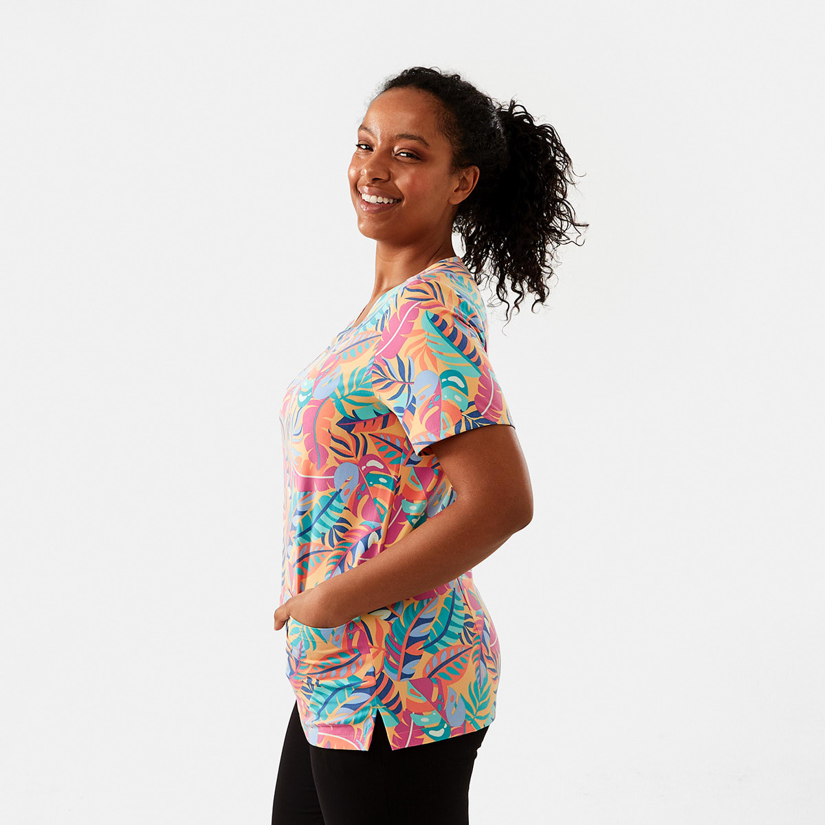 Workwear Short Sleeve Print Scrub Top Kmart