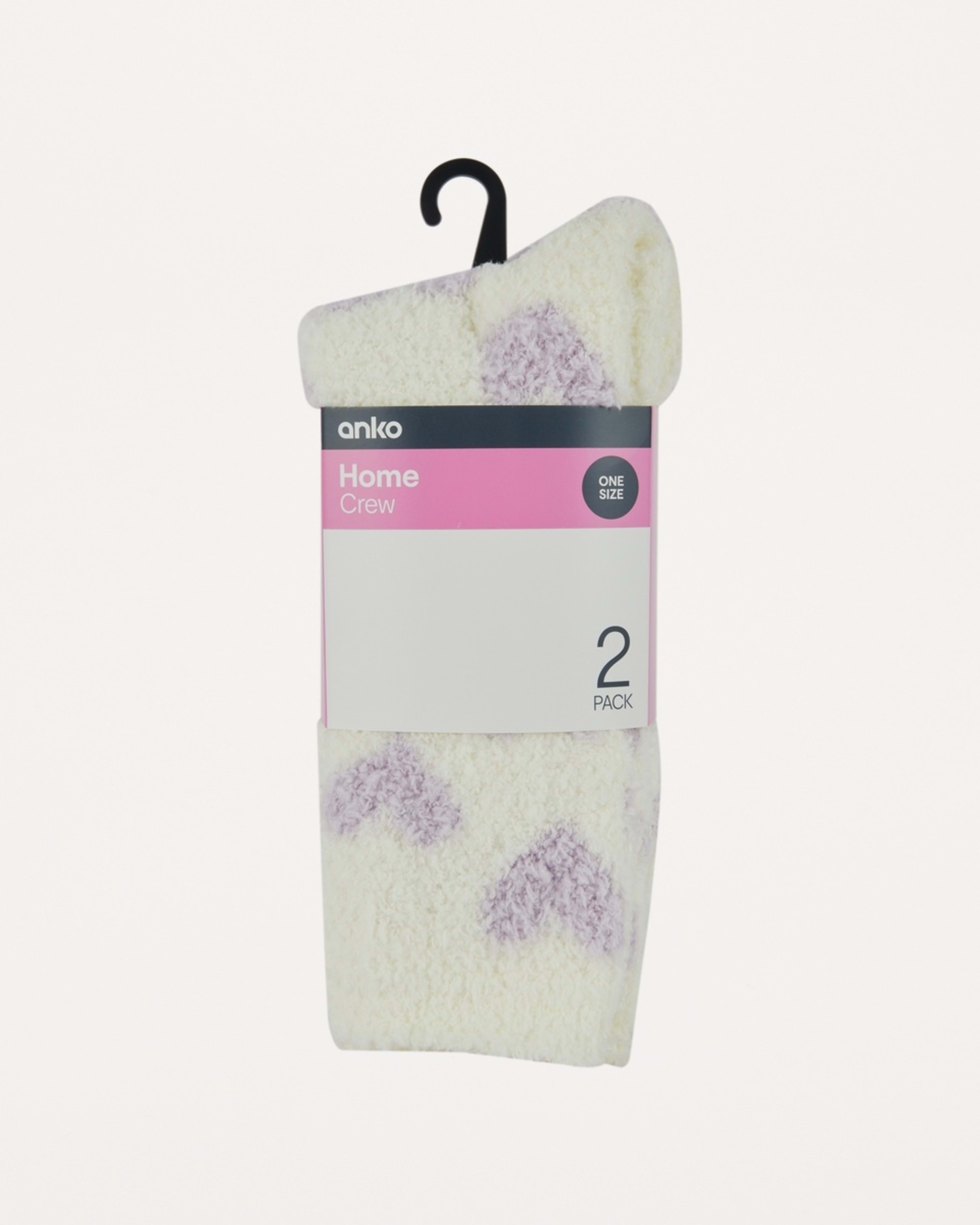 3 2 Pack Plush Home Socks Heart, 3 of 3