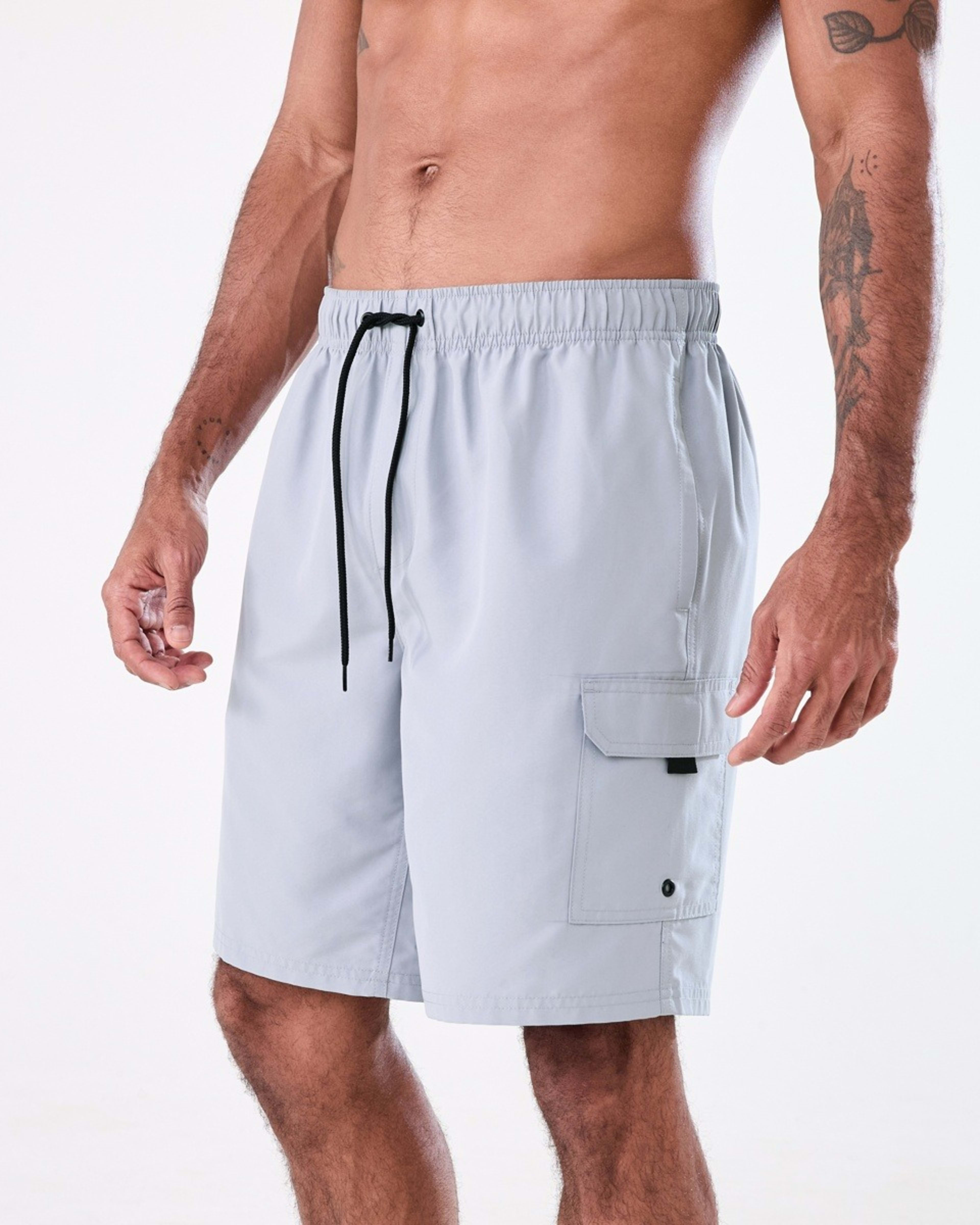 2 Elastic Waist Regular Cargo Boardshorts RAINDROPS GREY, 2 of 7