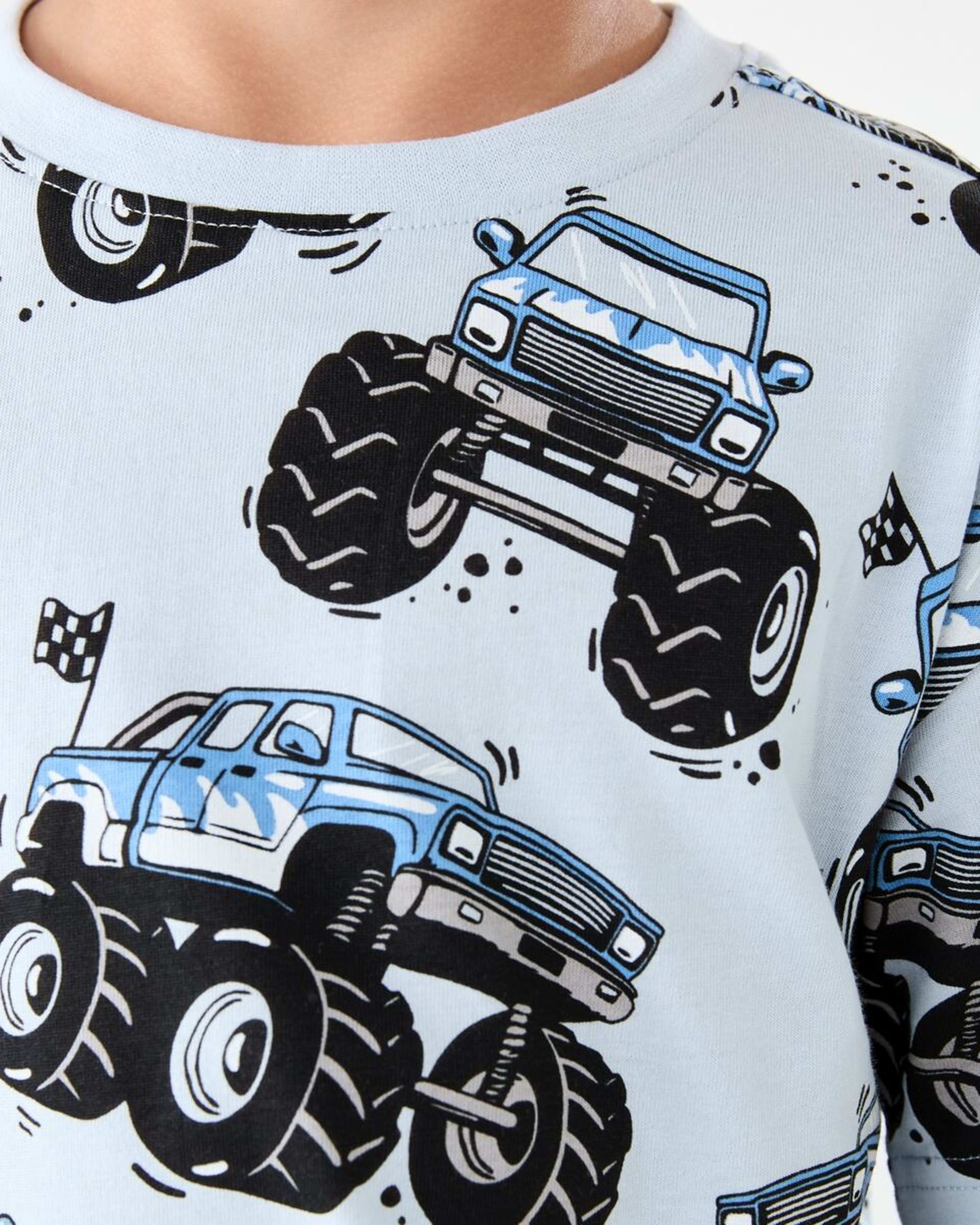 4 All Over Print T-shirt MONSTER TRUCK BLUE, 4 of 6