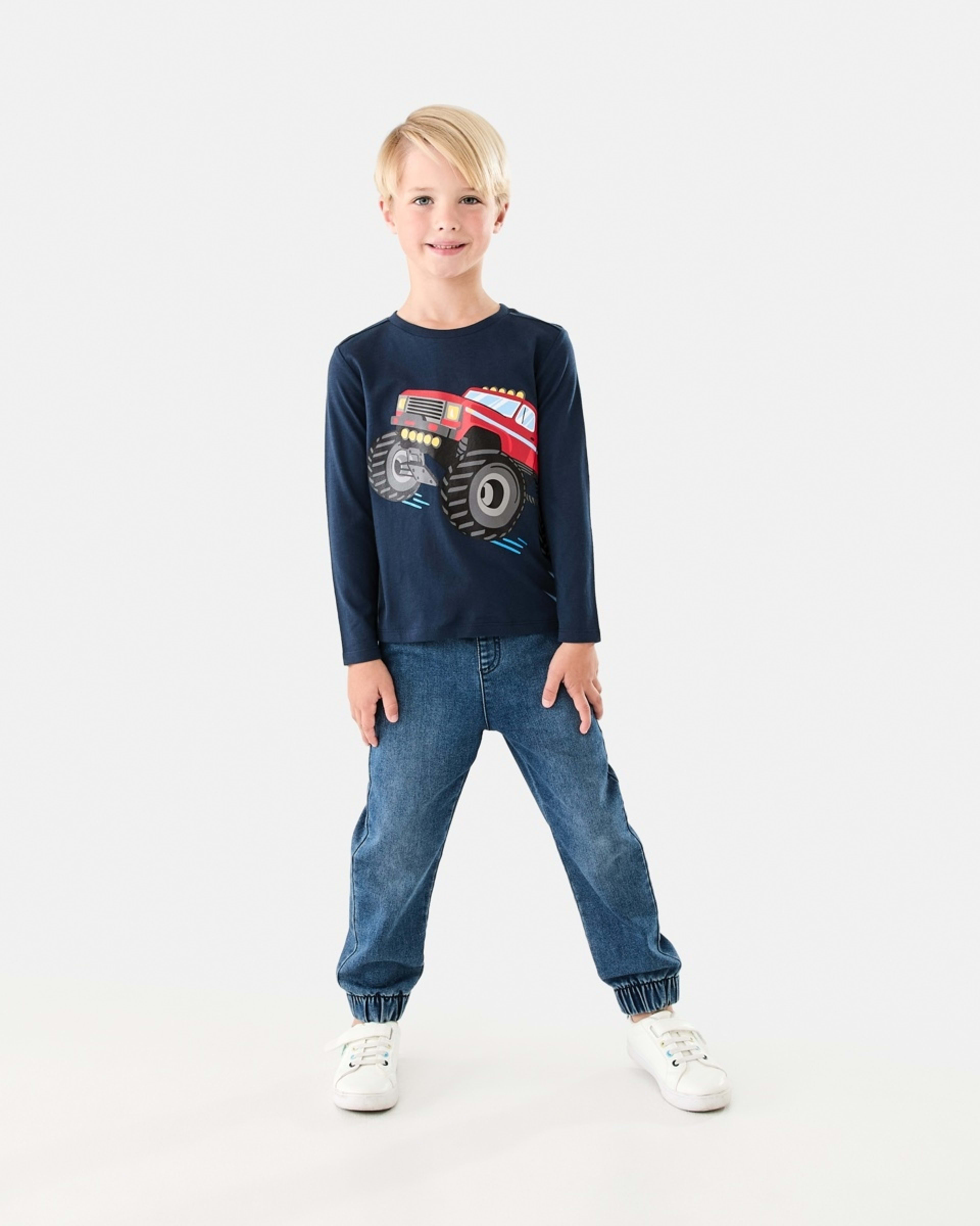 5 Long Sleeve Print T-shirt Blu Monste, 5 of 9