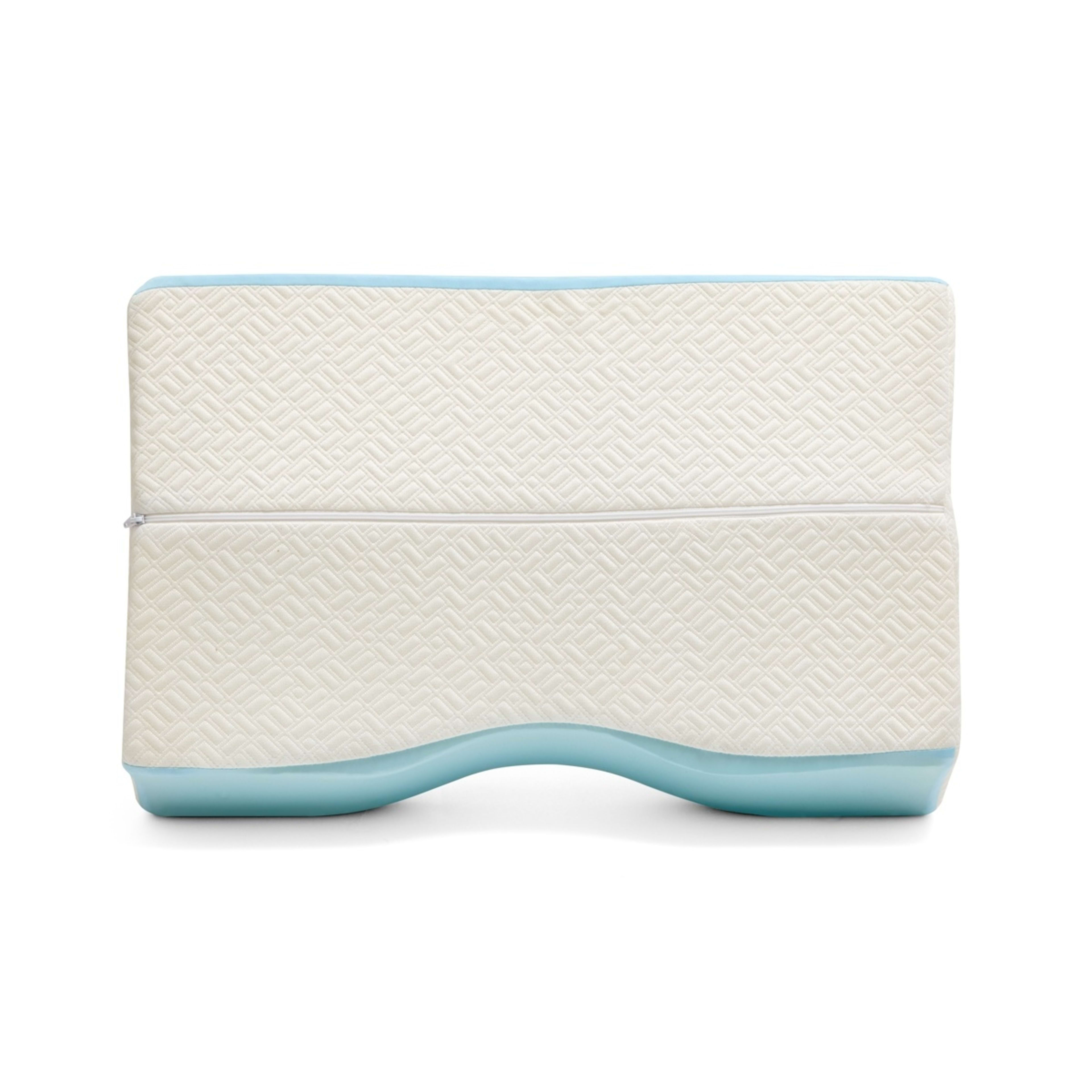 7 Ergonomic Memory Foam Pillow - Medium Profile, Blue and White, 7 of 10