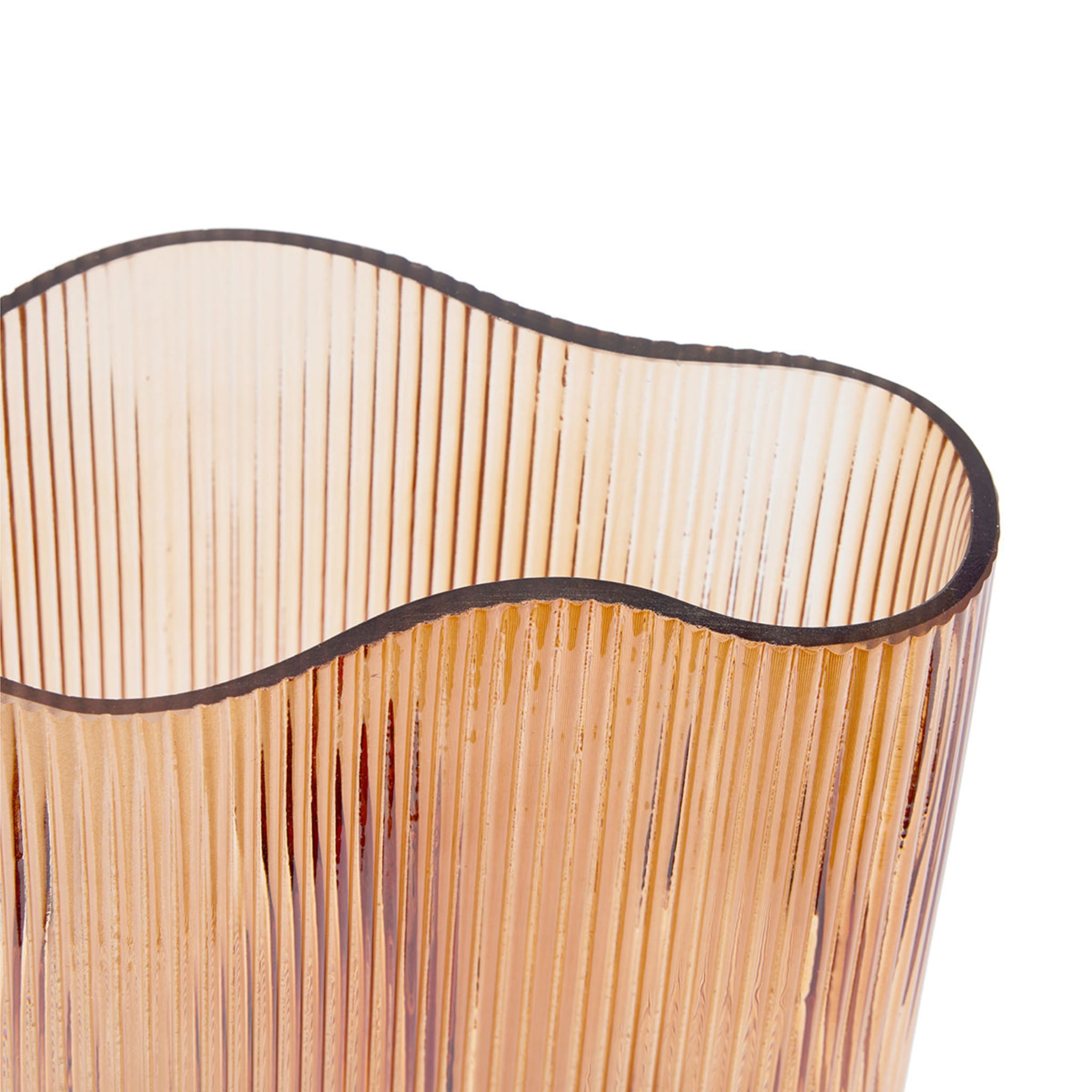 Tall Dark Amber Ribbed Vase Kmart