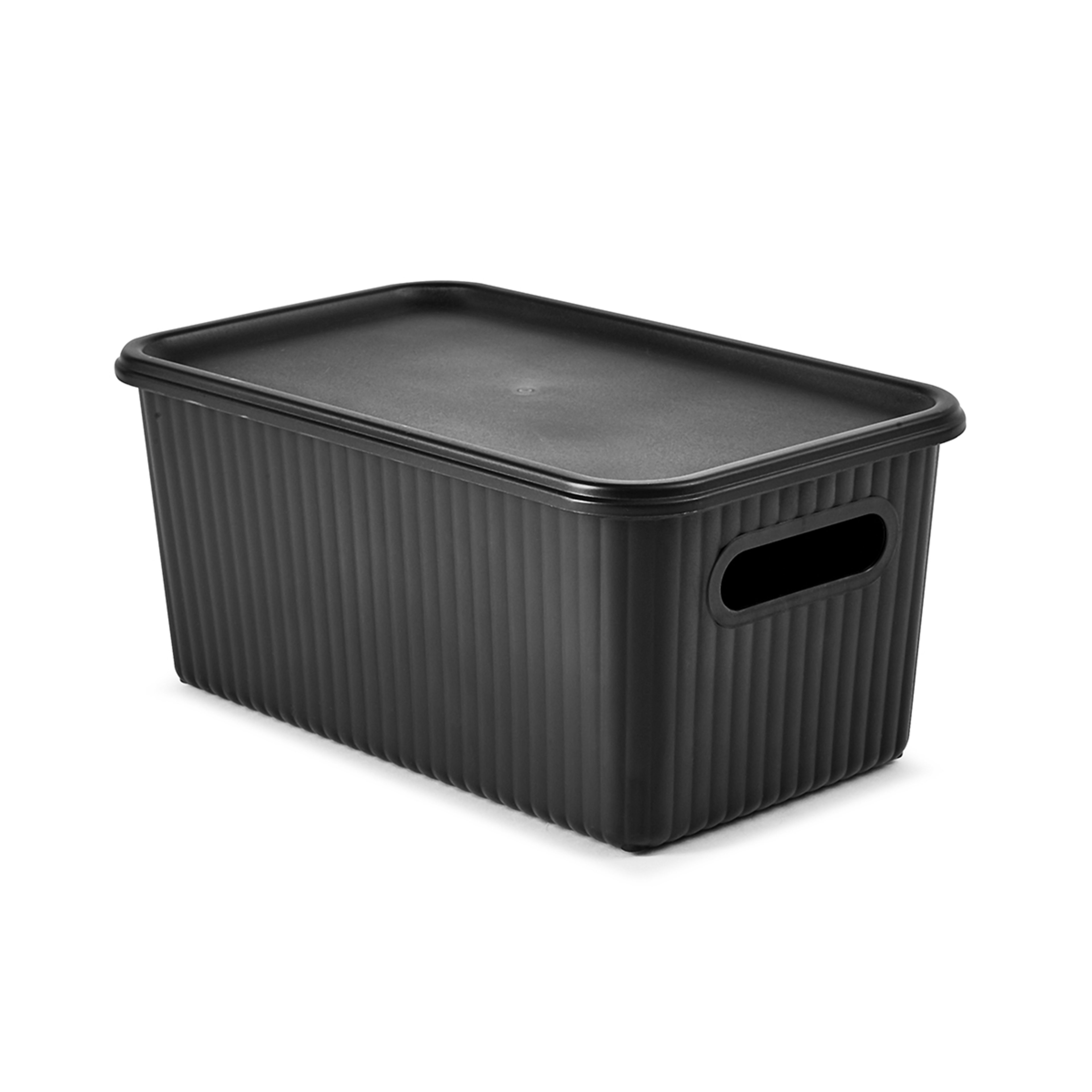 3 5L Ribbed Container - Black, 3 of 10