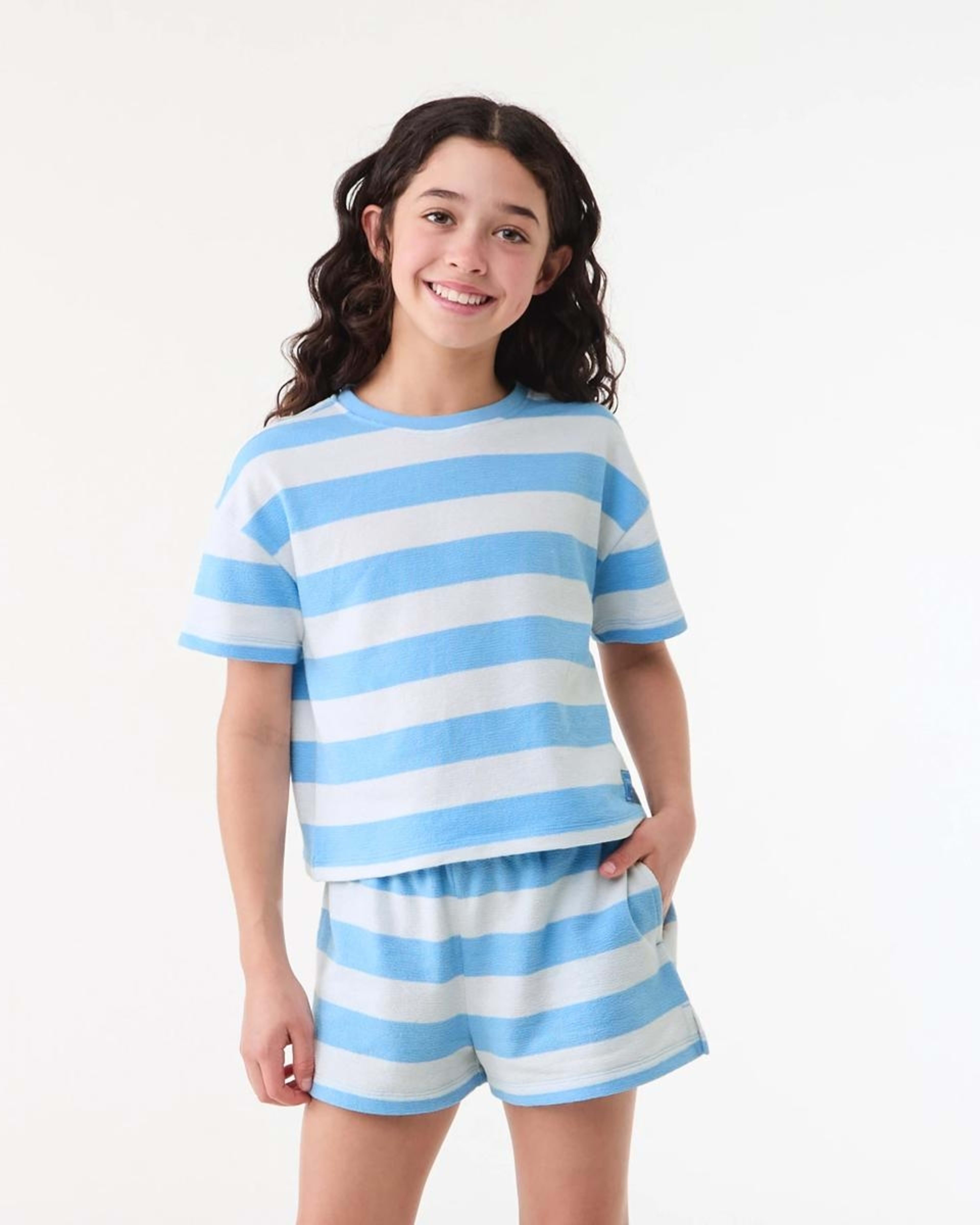 1 Textured Set BLOCK STRIPE BELLFLOWER BLUE