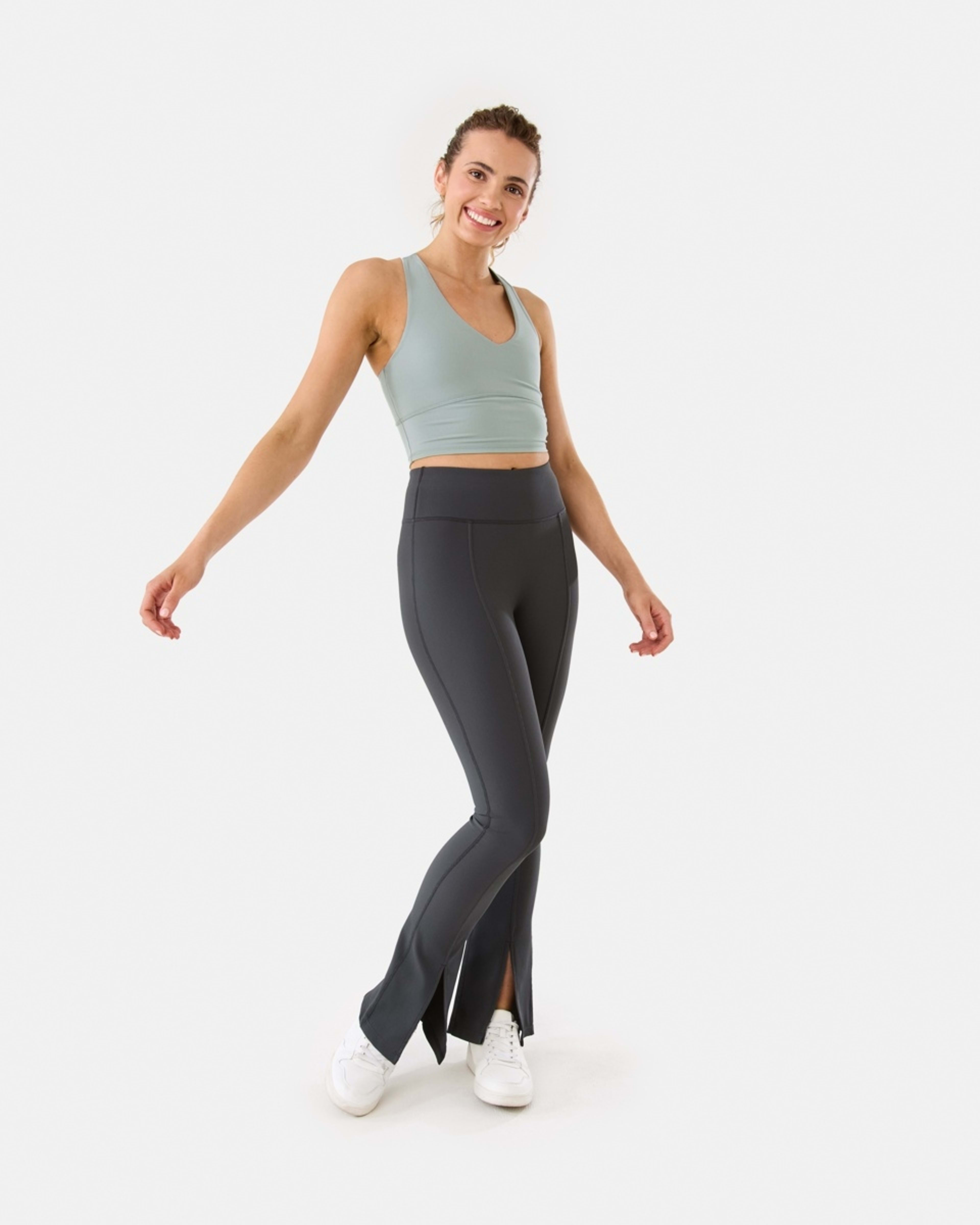 2 Active Womens Ultrasoft Longline Crop Top LINDSEY GREEN, 2 of 8