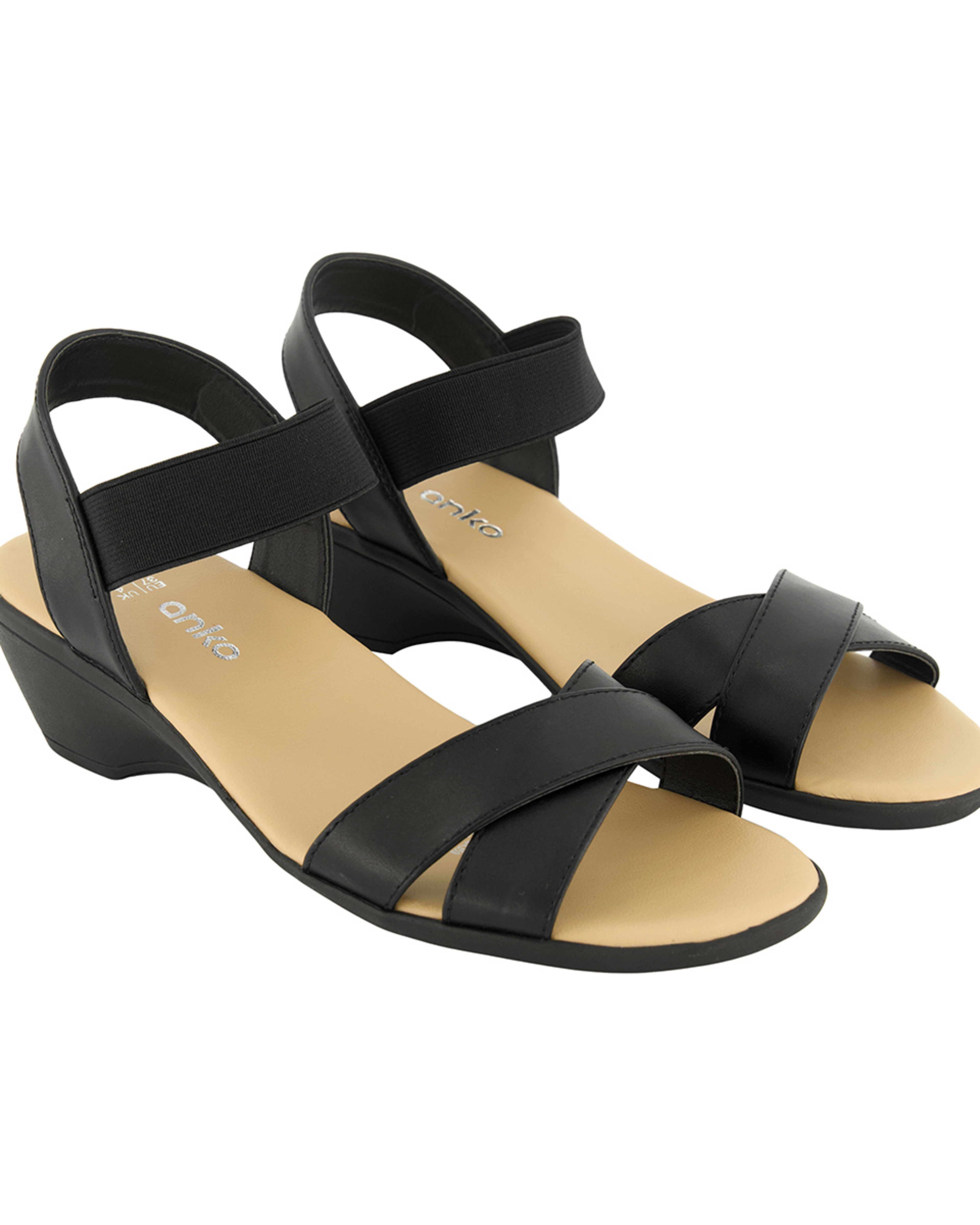 Low Wedge Elastic Upper Sandals Kmart