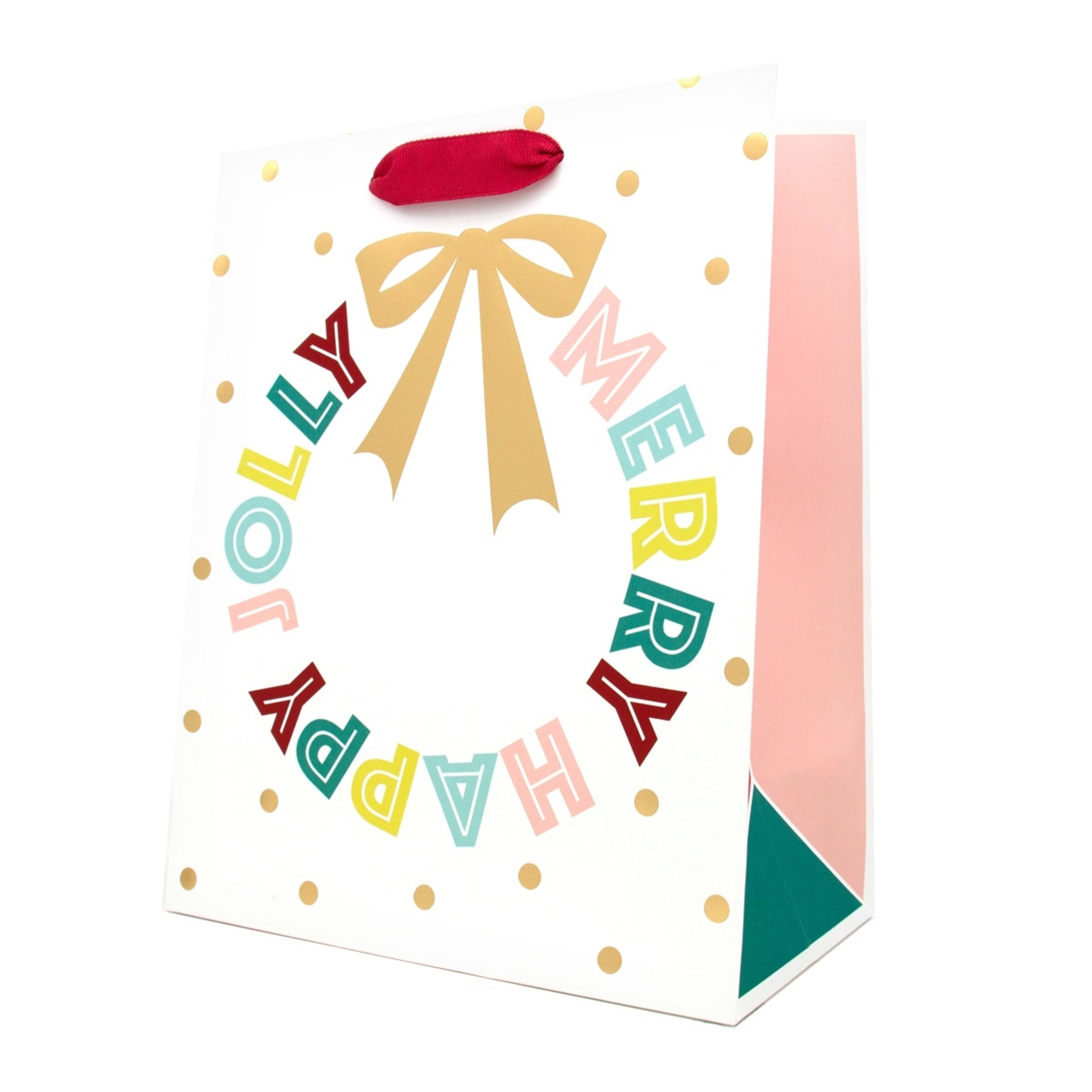 Hallmark Medium Gift Bag Merry Happy Jolly Kmart