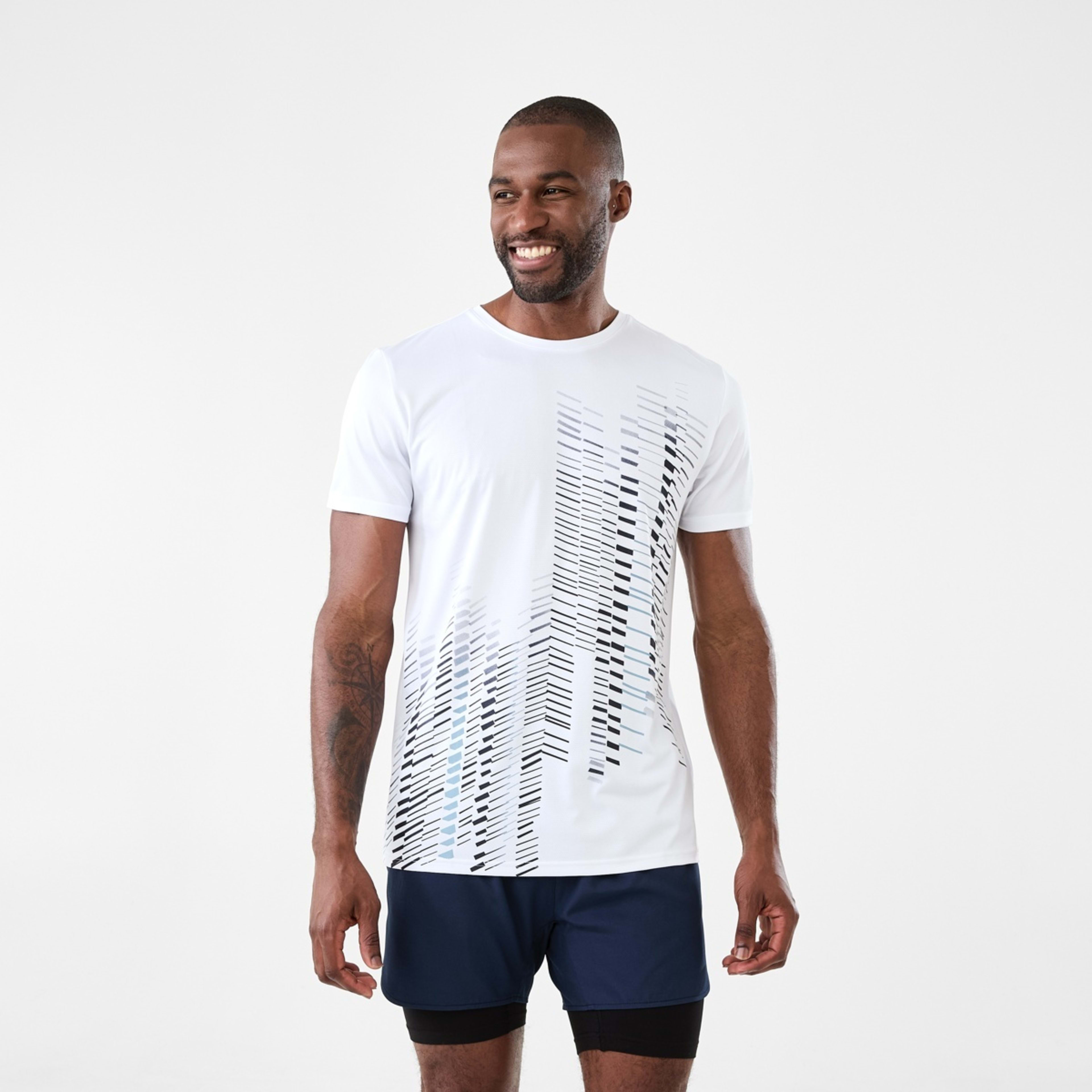 1 Active Mens Printed T-shirt Level Up White, 1 of 7