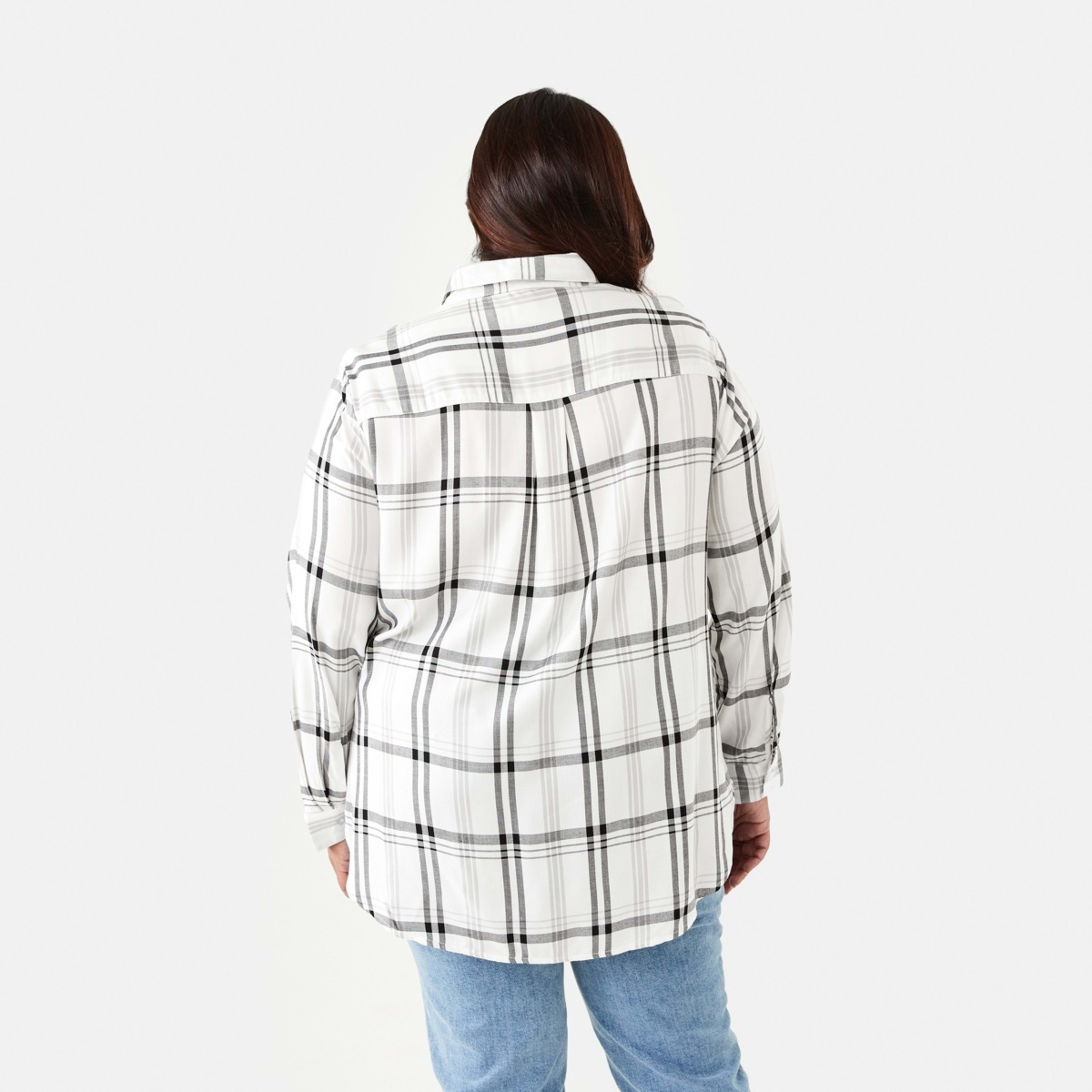 3 Curve Long Sleeve Check Shirt Check  Puritan Grey, 3 of 6